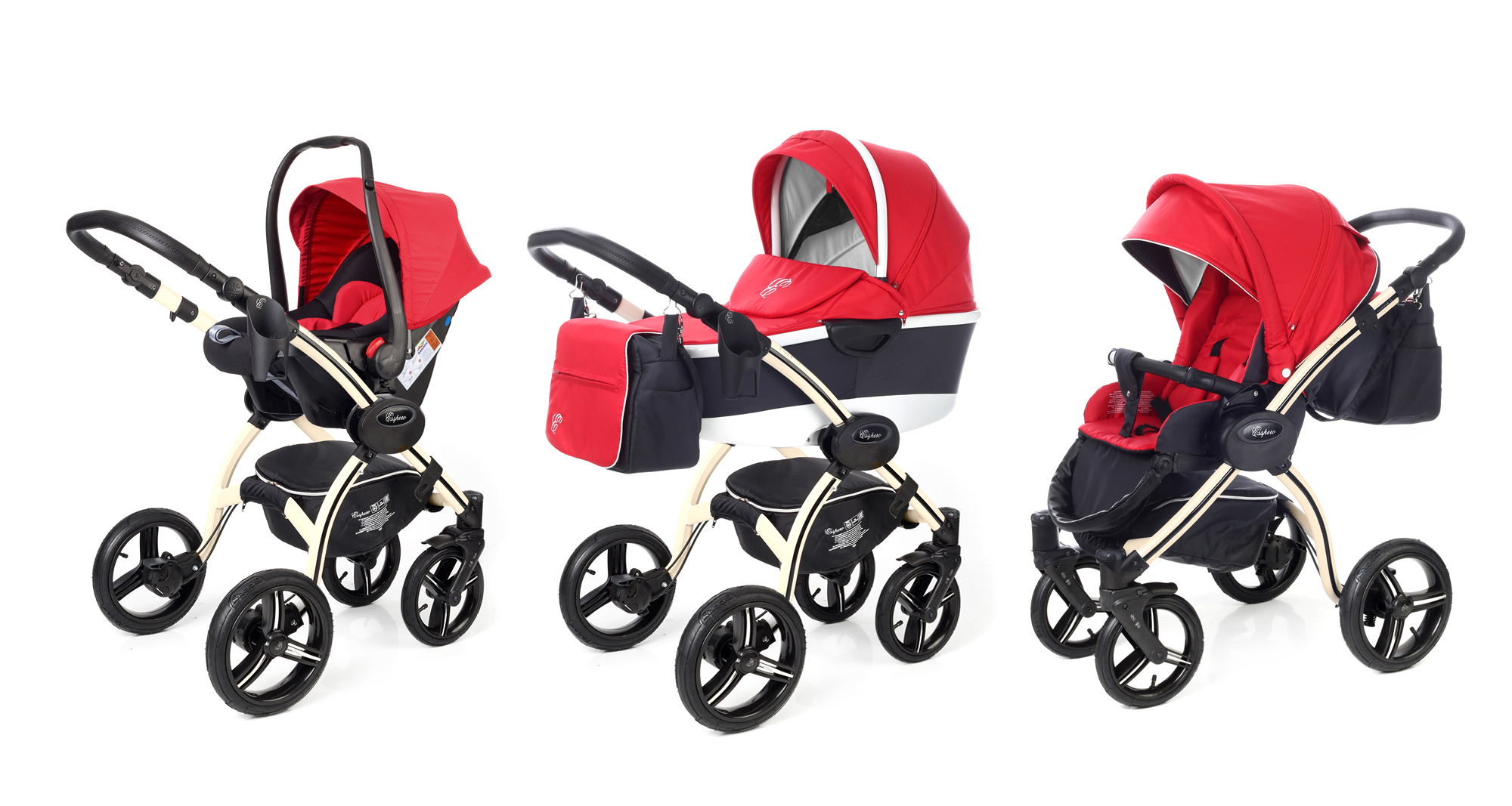 Коляска 3 в 1 Esspero I-Nova Alu (шасси Beige) Red