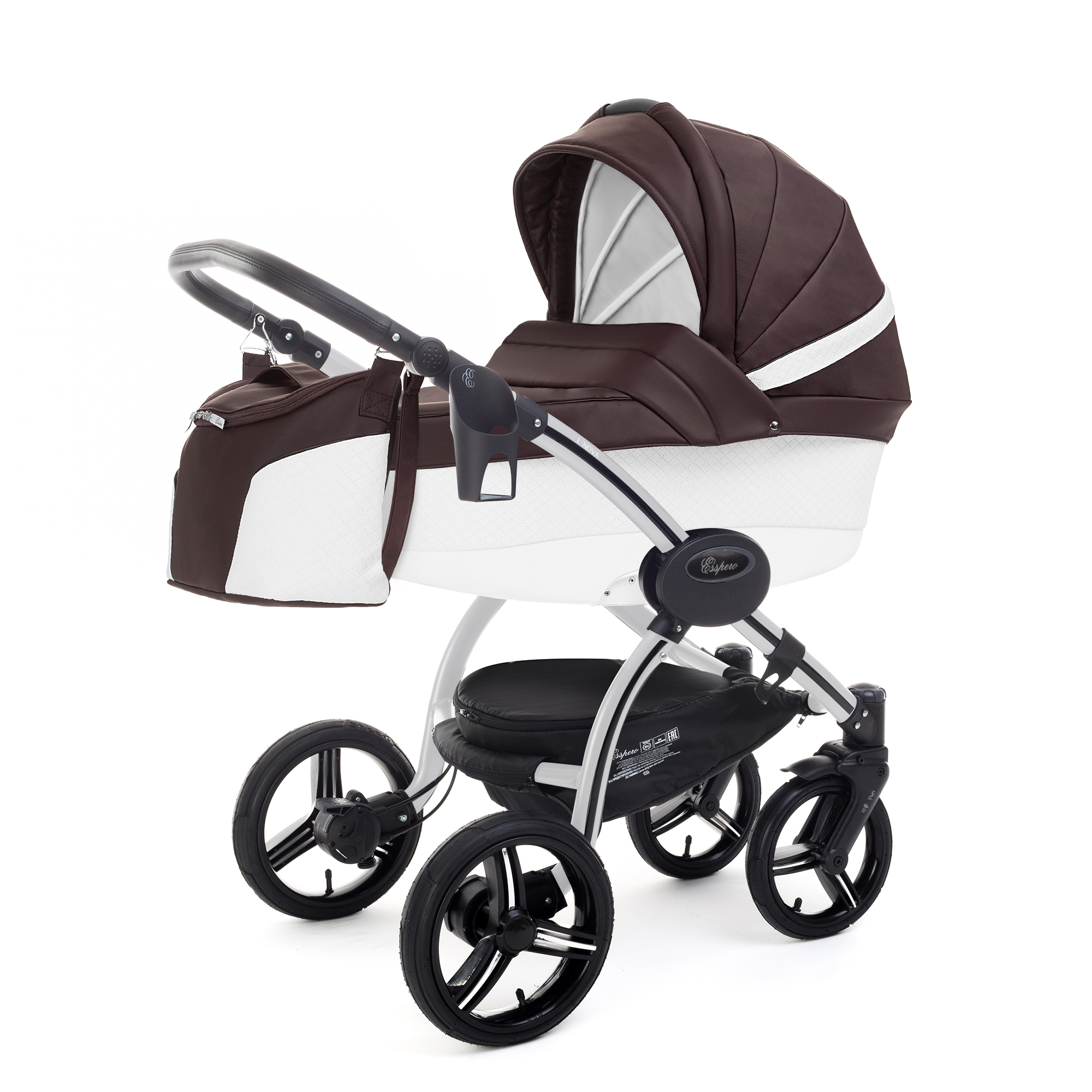 Коляска для новорожденных Esspero Grand I-Nova (шасси Grey) Nappa Brown