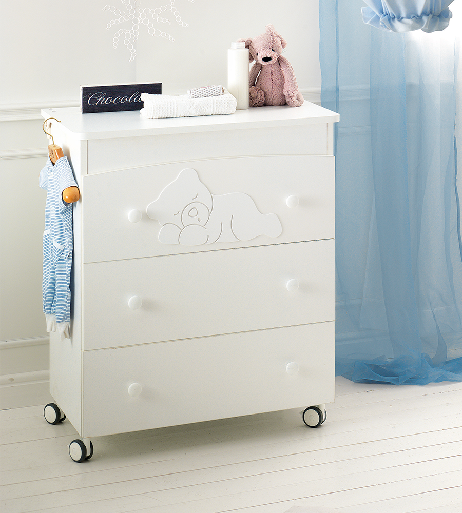 Комод пеленальный с ванночкой Baby Expert Baby Coccolo белый