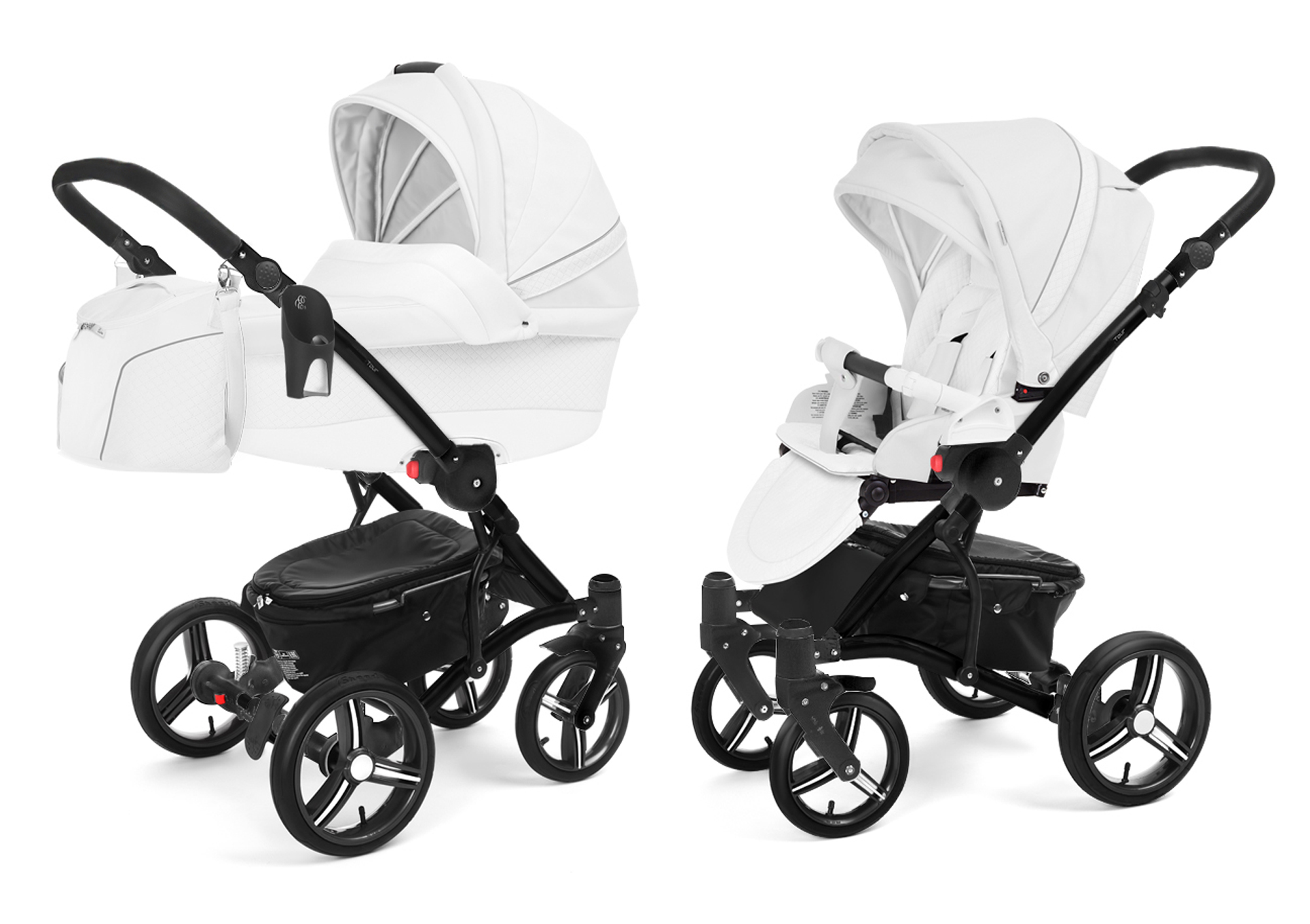 Коляска 2 в 1 Esspero Tour Leatherette (шасси Black) Nappa White