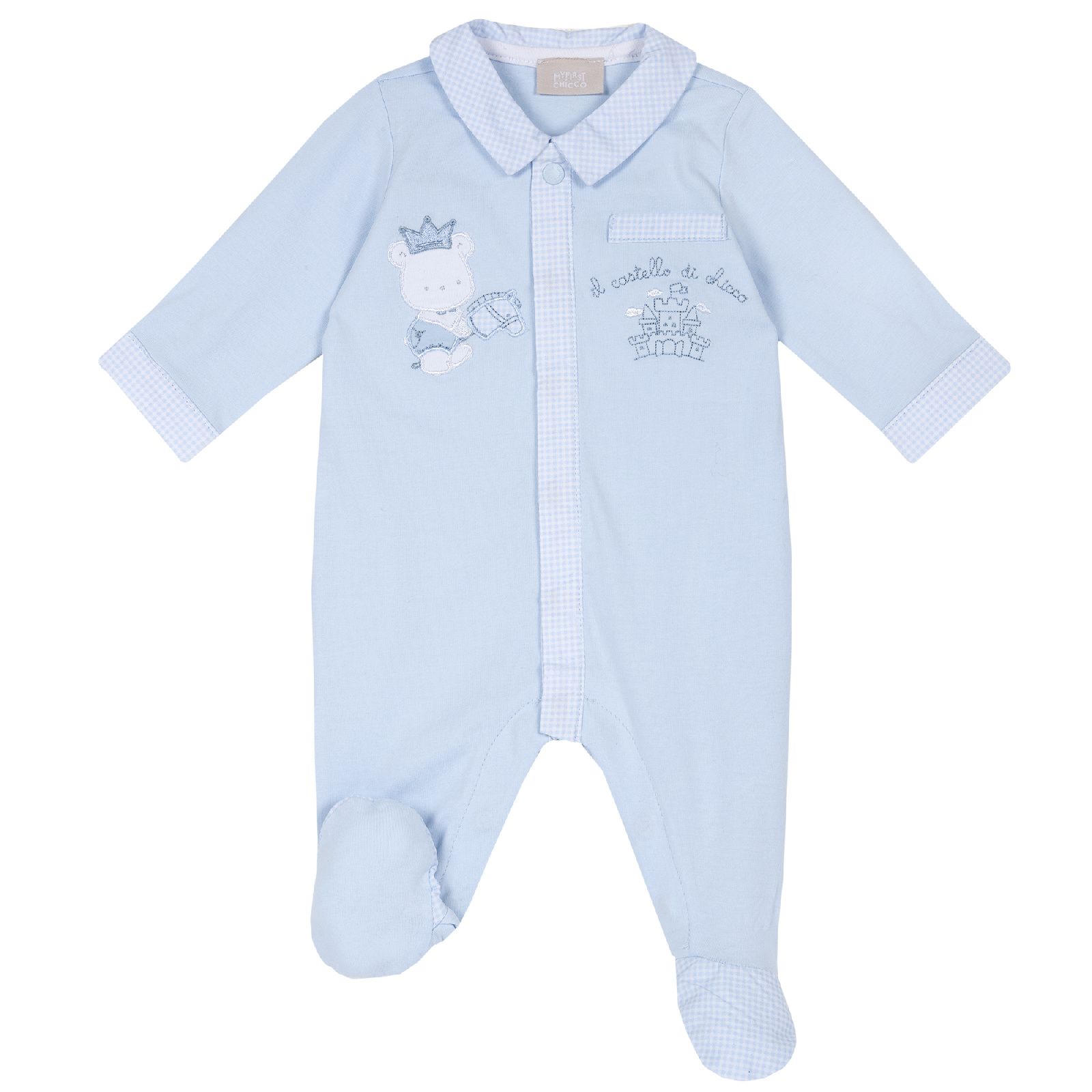 Комбинезон Chicco для мальчиков, с вышивкой, цвет голубой Голубой, р.56