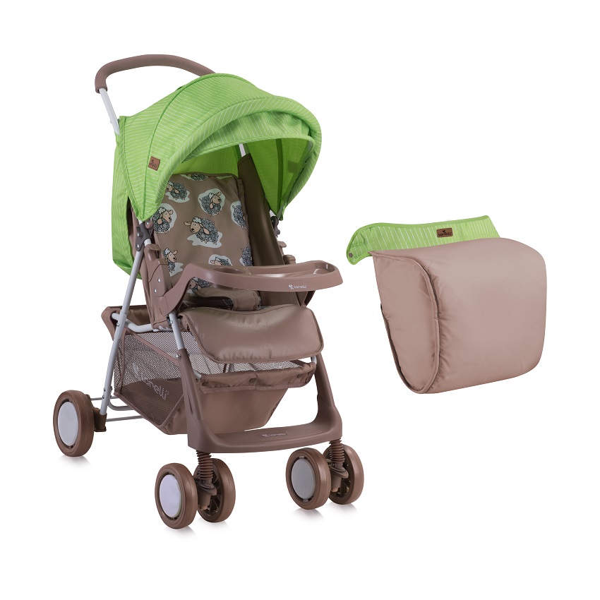 Прогулочная коляска LORELLI Terra Бежево-зеленый / Beige&Green Lambs 1732