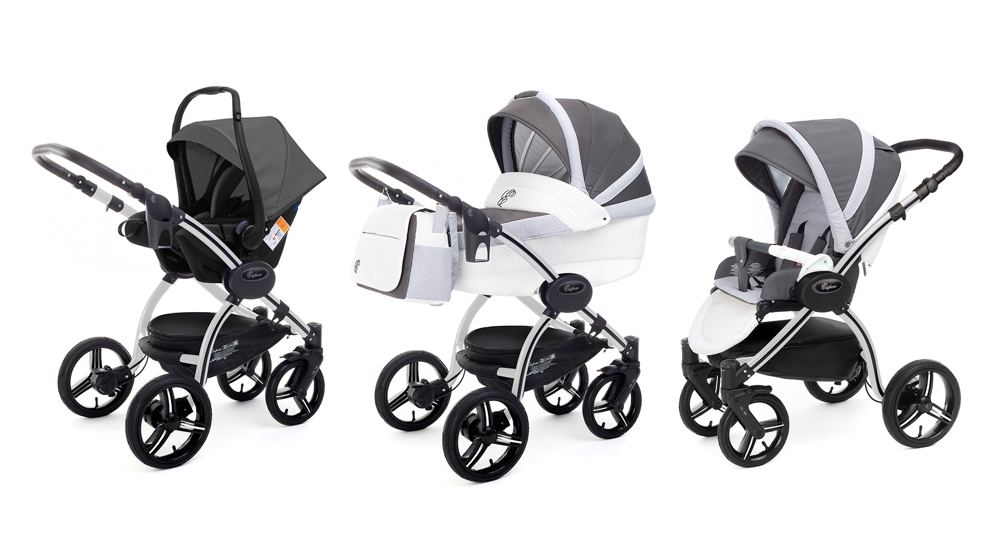 Коляска 3 в 1 Esspero Grand I-Nova (шасси Grey) Royal Silver