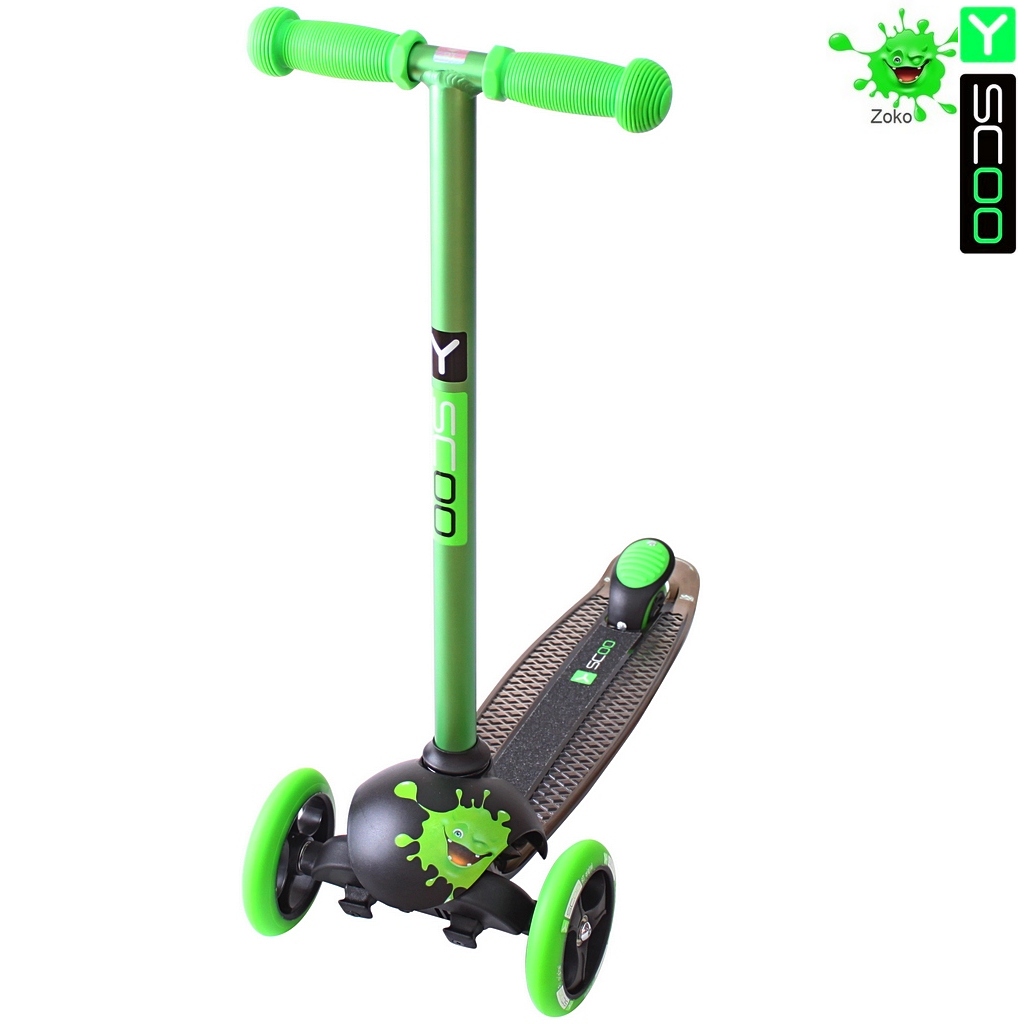 Самокат трехколесный Y-SCOO RT TRIO DIAMOND 120 Monsters 1 высота green Zoko