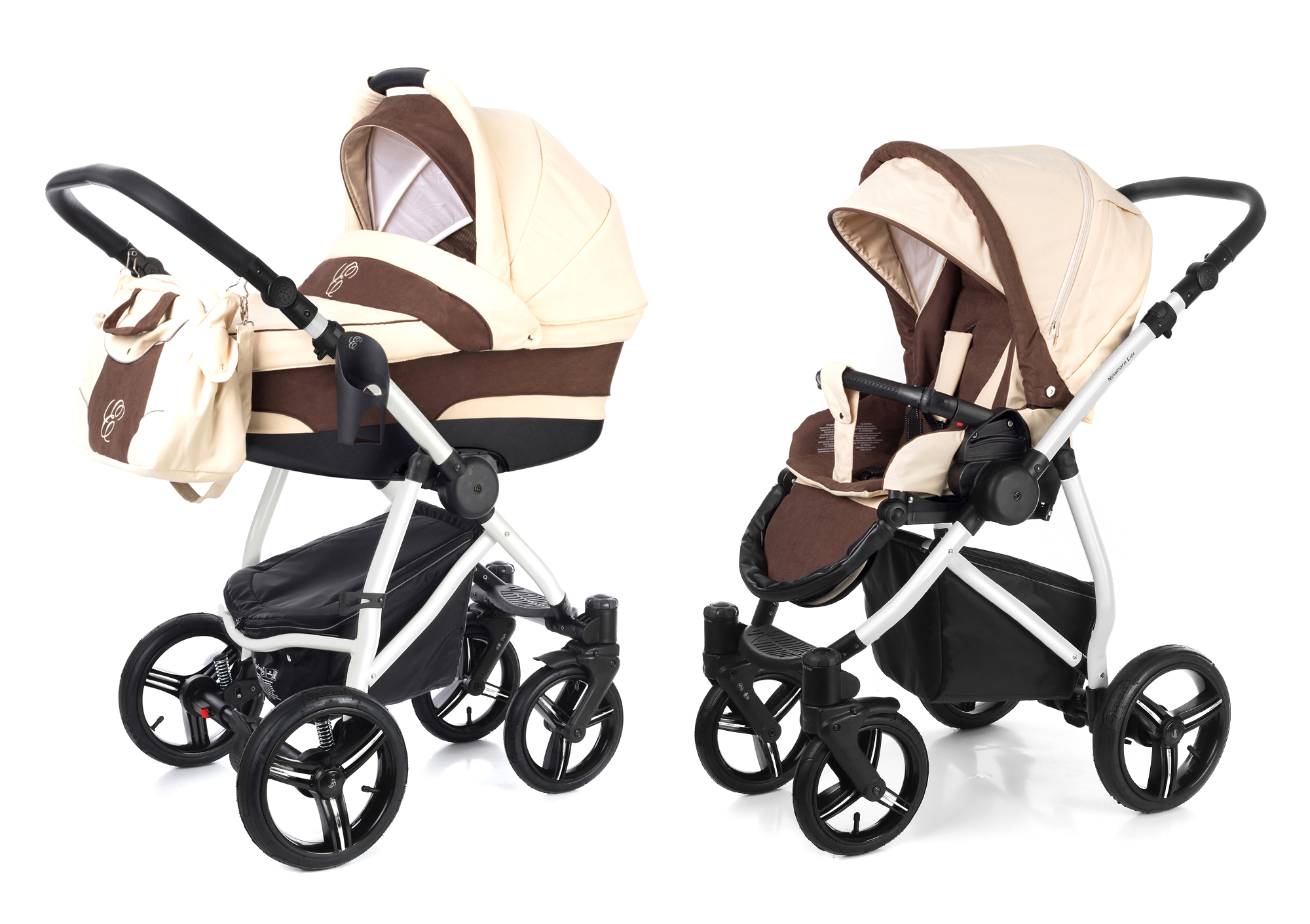 Коляска 2 в 1 Esspero Newborn Lux (шасси Grey) Beige Brown