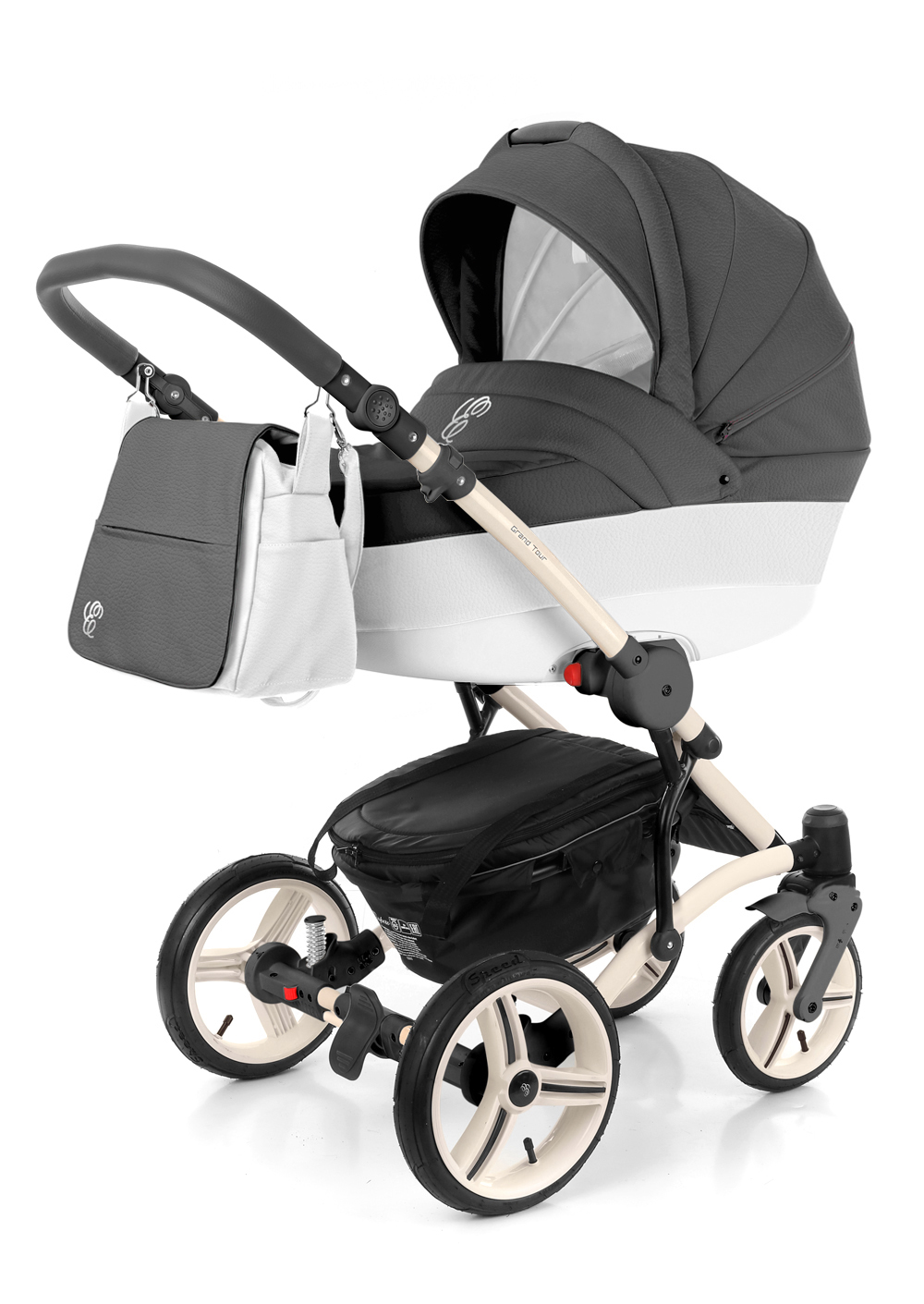 Коляска для новорожденных Esspero Grand Tour (шасси Beige) Grafite leatherette