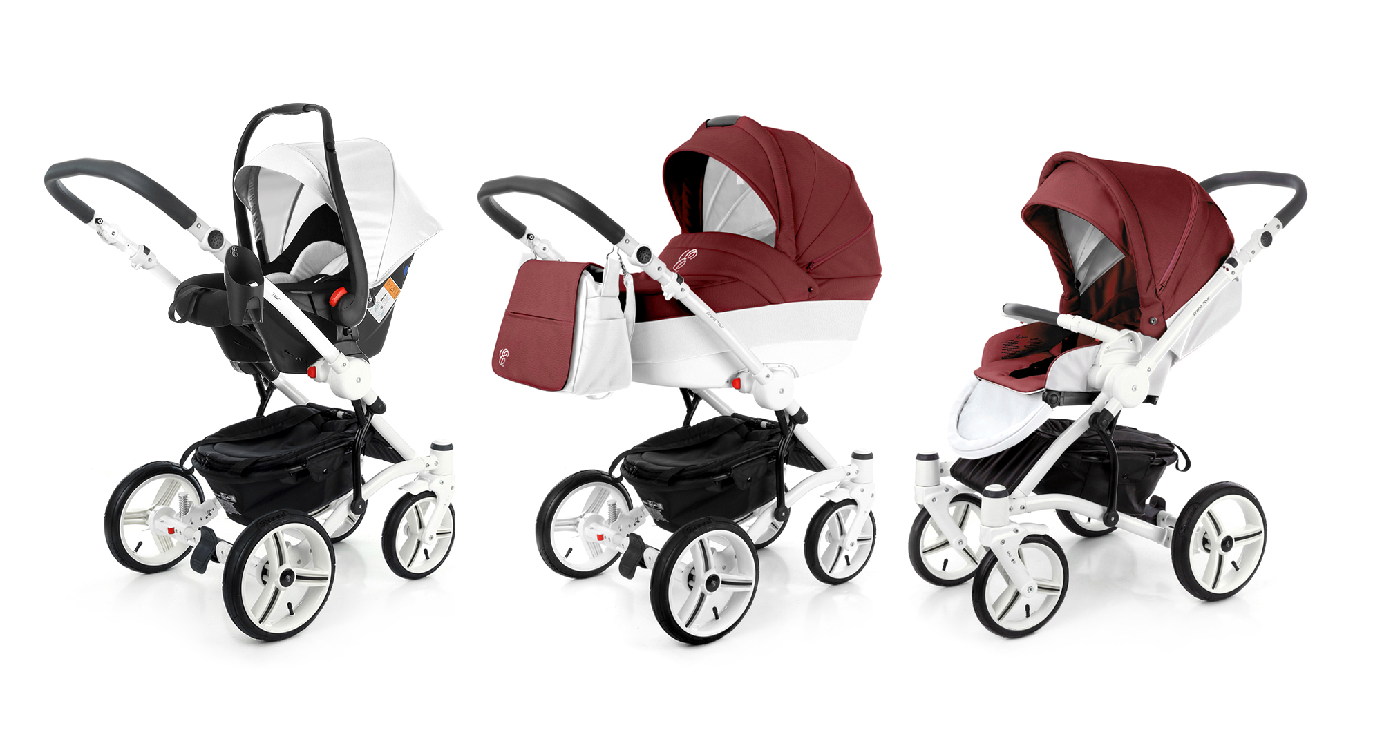 Коляска 3 в 1 Esspero Grand Tour Cherry leatherette