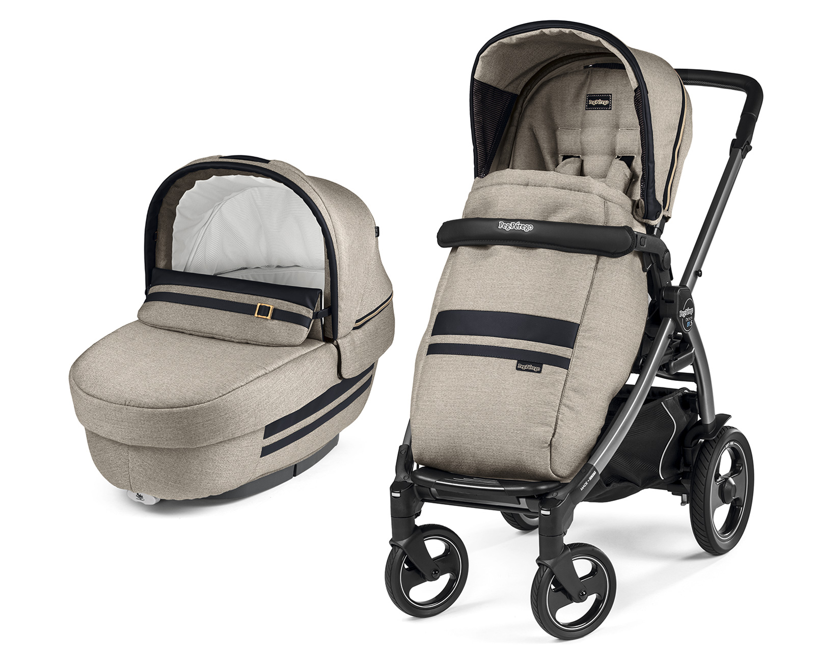 Коляска 2 в 1 Peg Perego Book 51 S Elite Combo Luxe Ecru