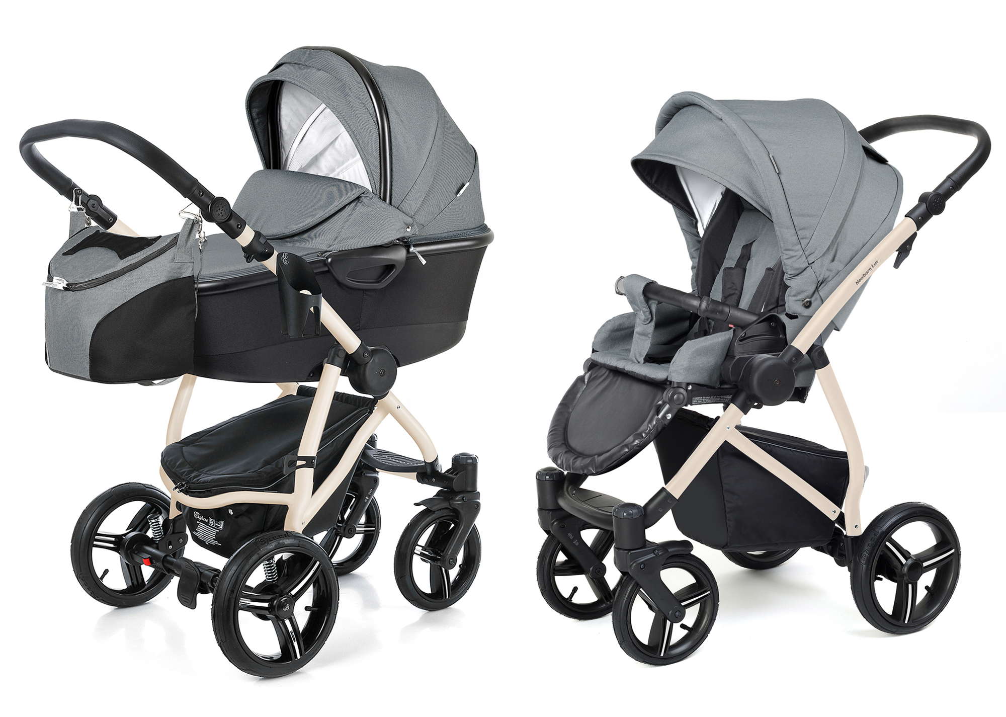 Коляска 2 в 1 Esspero Newborn Lux Alu (шасси Beige) Asphalt