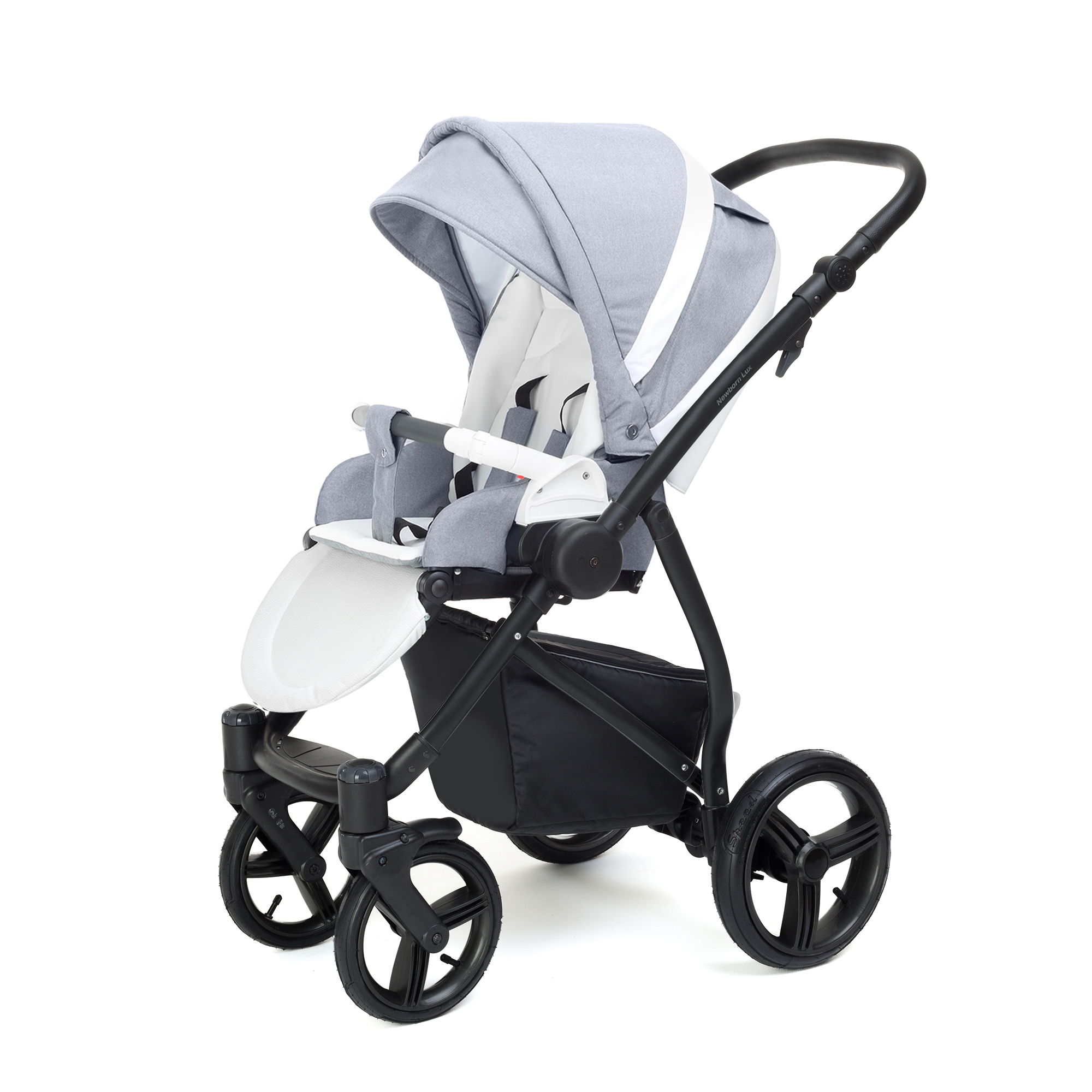 Прогулочная коляска Esspero Grand Newborn Lux (шасси Black) Jeans Grey