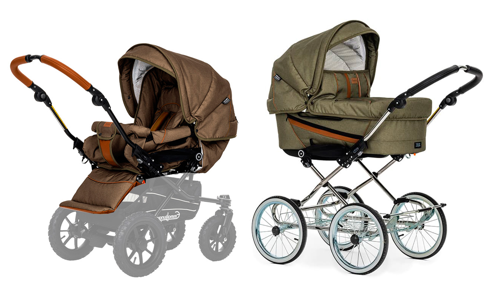 Коляска 2 в 1 Emmaljunga Edge Duo Combi Outdoor (шасси De Luxe) Olive