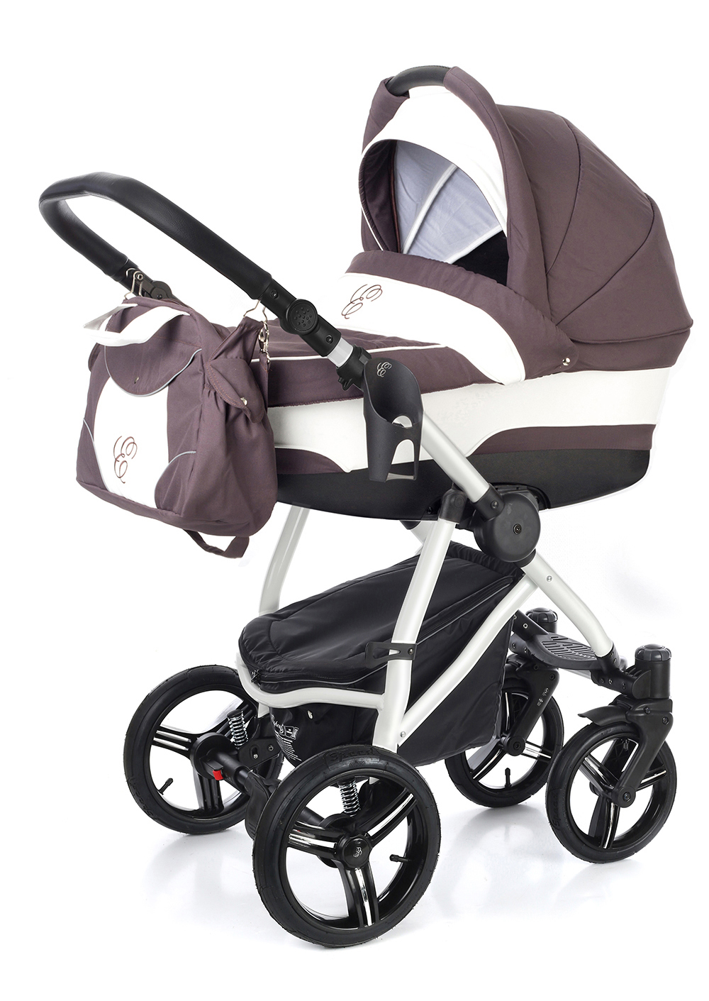 Коляска для новорожденных Esspero Newborn Lux (шасси Grey) Brown Lux