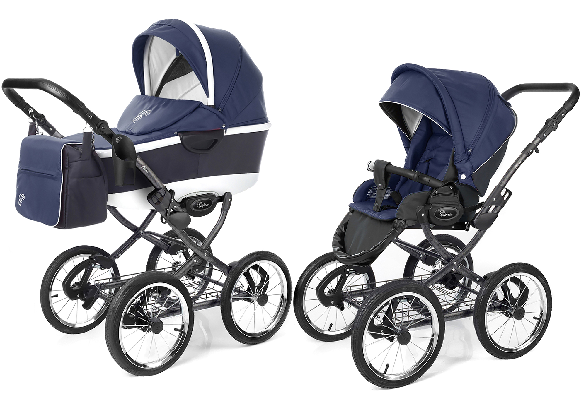 Коляска 2 в 1 Esspero Classic Alu (шасси Graphite) Navy