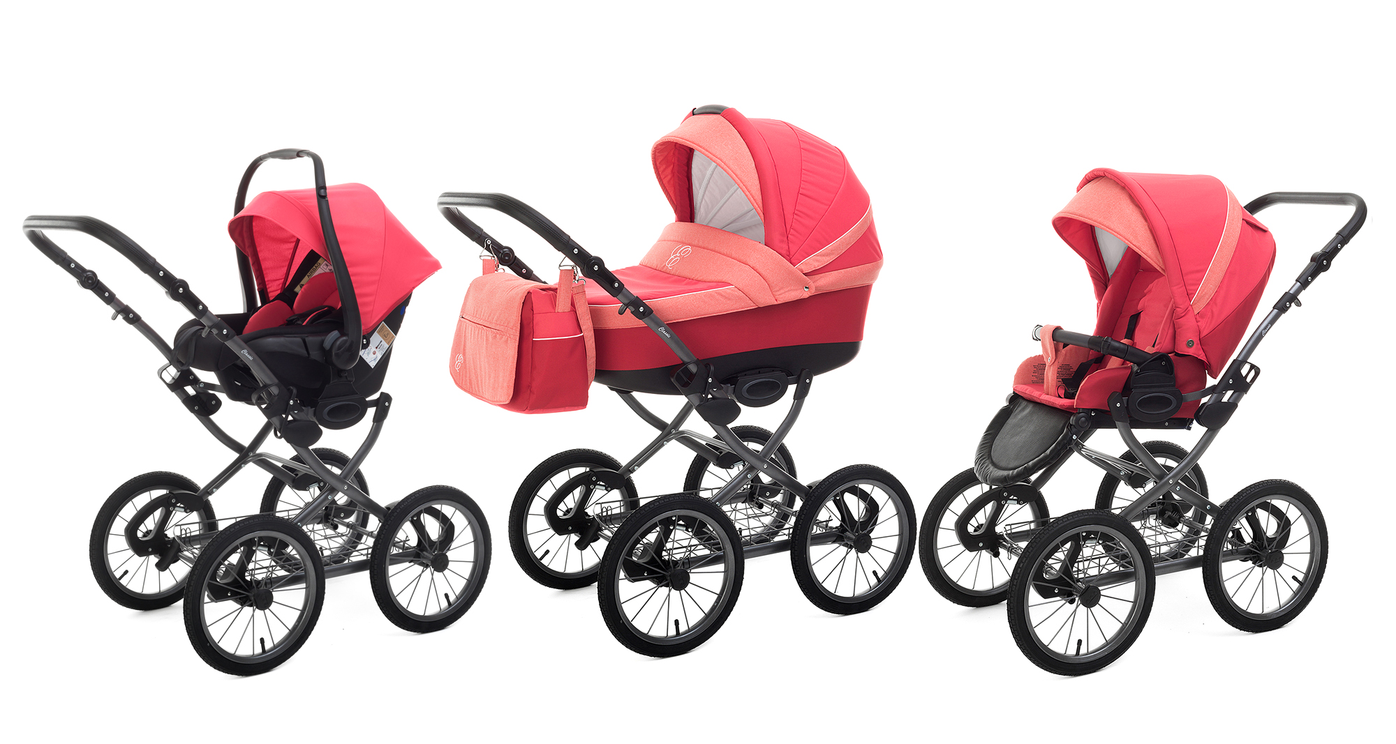 Коляска 3 в 1 Esspero Grand Classic (шасси Graphite) Red Sunset