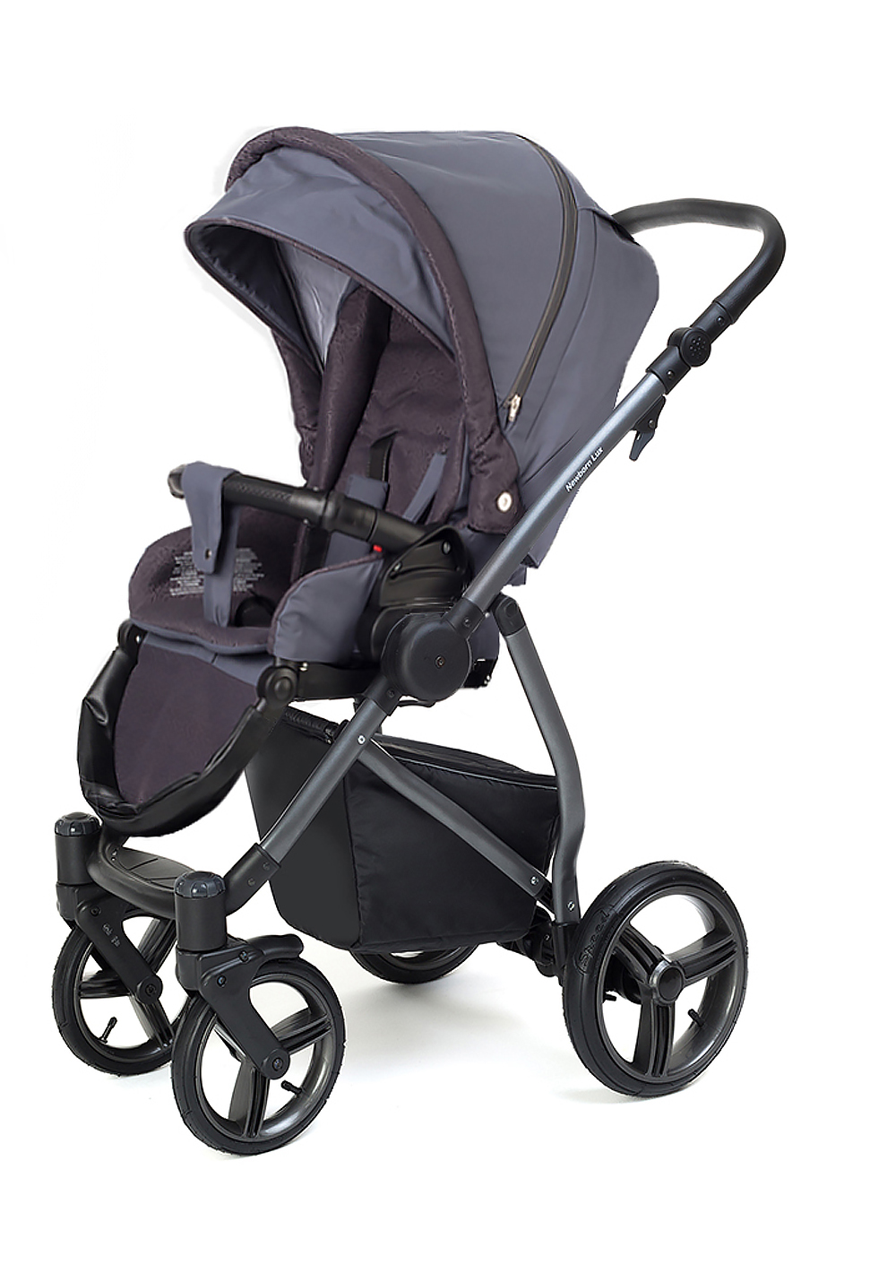 Прогулочная коляска Esspero Newborn Lux (шасси Graphite) Dark Grey