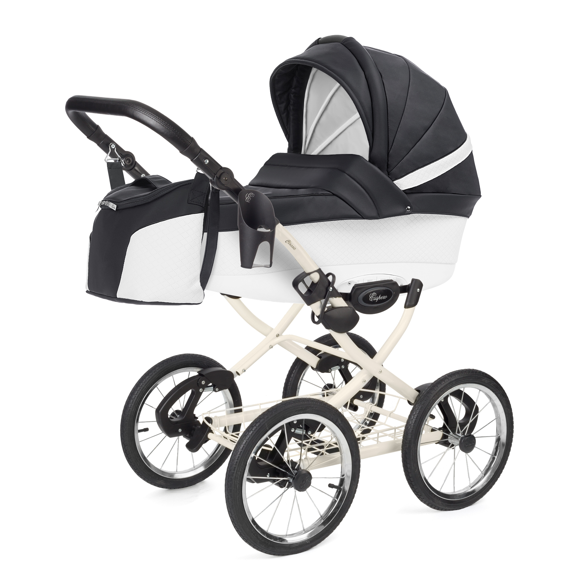 Коляска для новорожденных Esspero Grand Classic (шасси Beige) Nappa Graphite