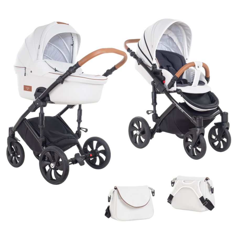 Коляска 2 в 1 Tutis Viva Life КОЖА Св. серый