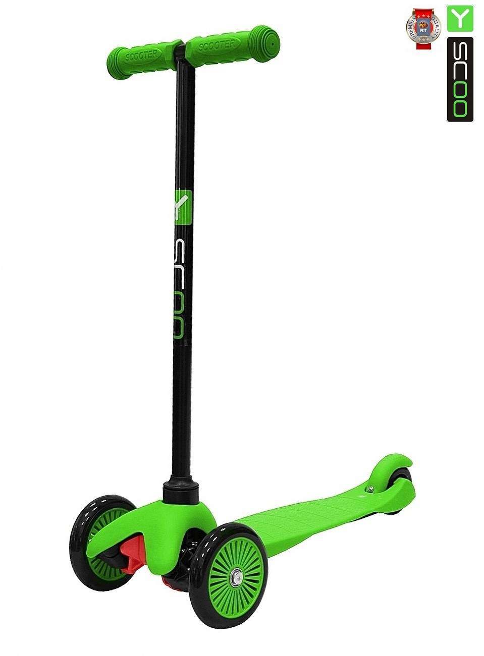 Самокат Y-SCOO mini A-5 Simple с цветными колесами green