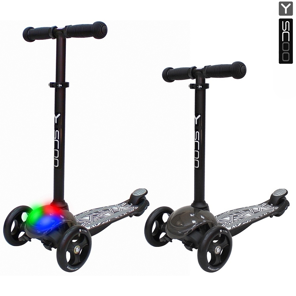 Самокат трехколесный Y-SCOO RT TRIO DIAMOND 120 Kaleidoscope black/white
