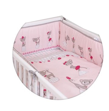 Постельное бельё Ceba Baby с принтом 3 предмета Cats Pink Lux