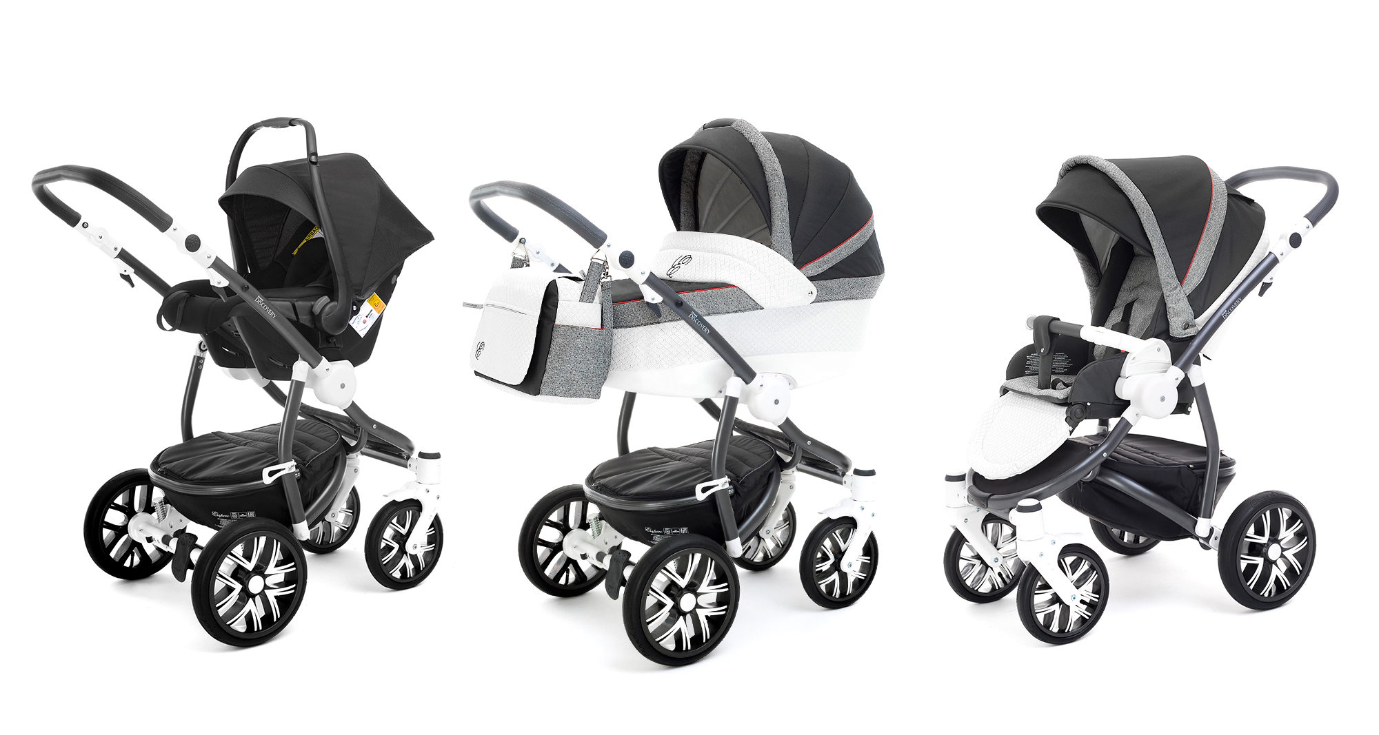 Коляска 3 в 1 Esspero Grand Discovery (шасси Graphite White) Royal Grey