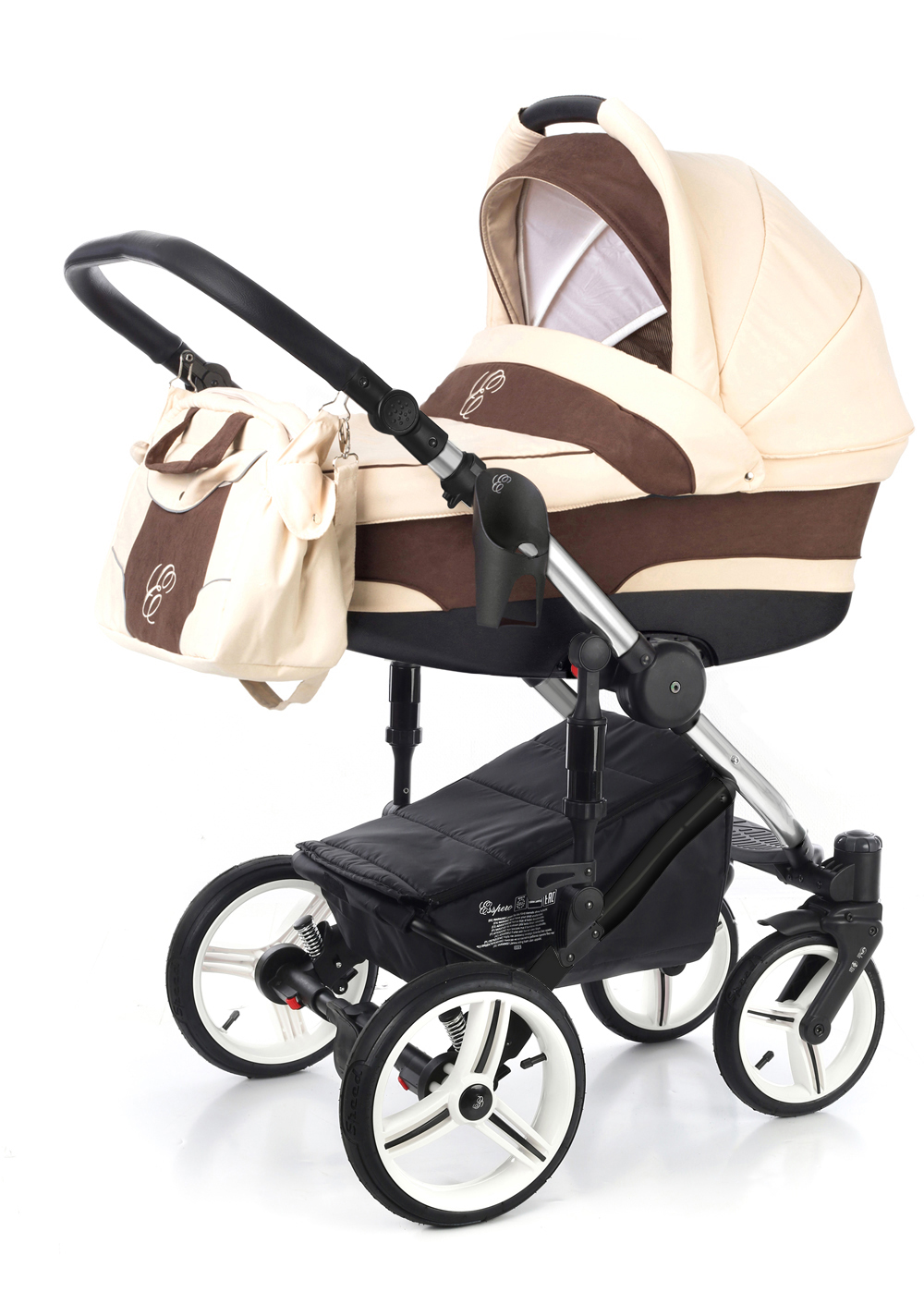 Коляска для новорожденных Esspero Magic (шасси Chrome) Beige Brown