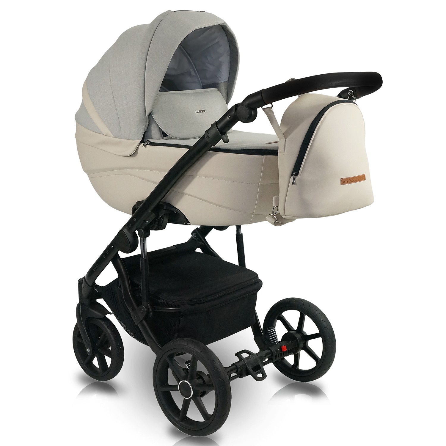 Коляска 2в1 BEXA IDEAL бежевый+бежевая кожа