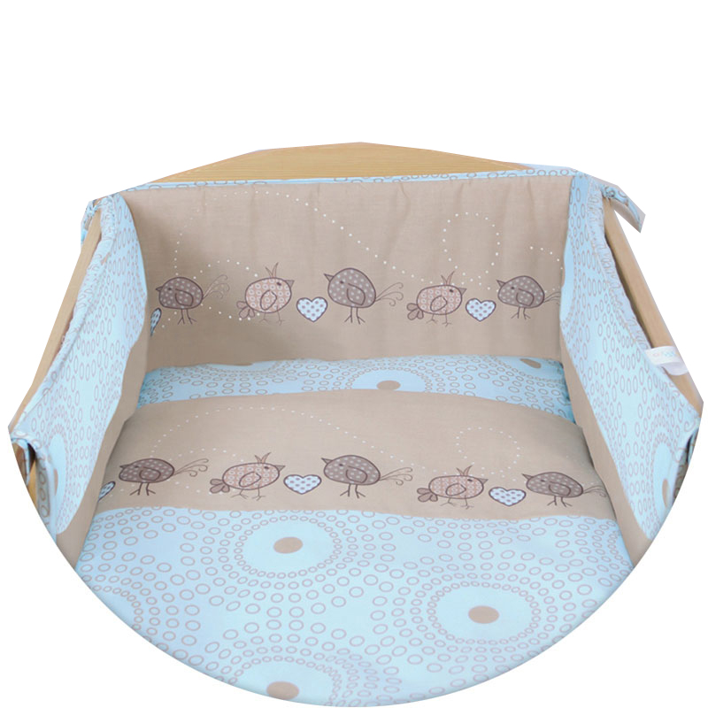 Постельное бельё Ceba Baby с принтом 3 предмета Birdies Brown Lux