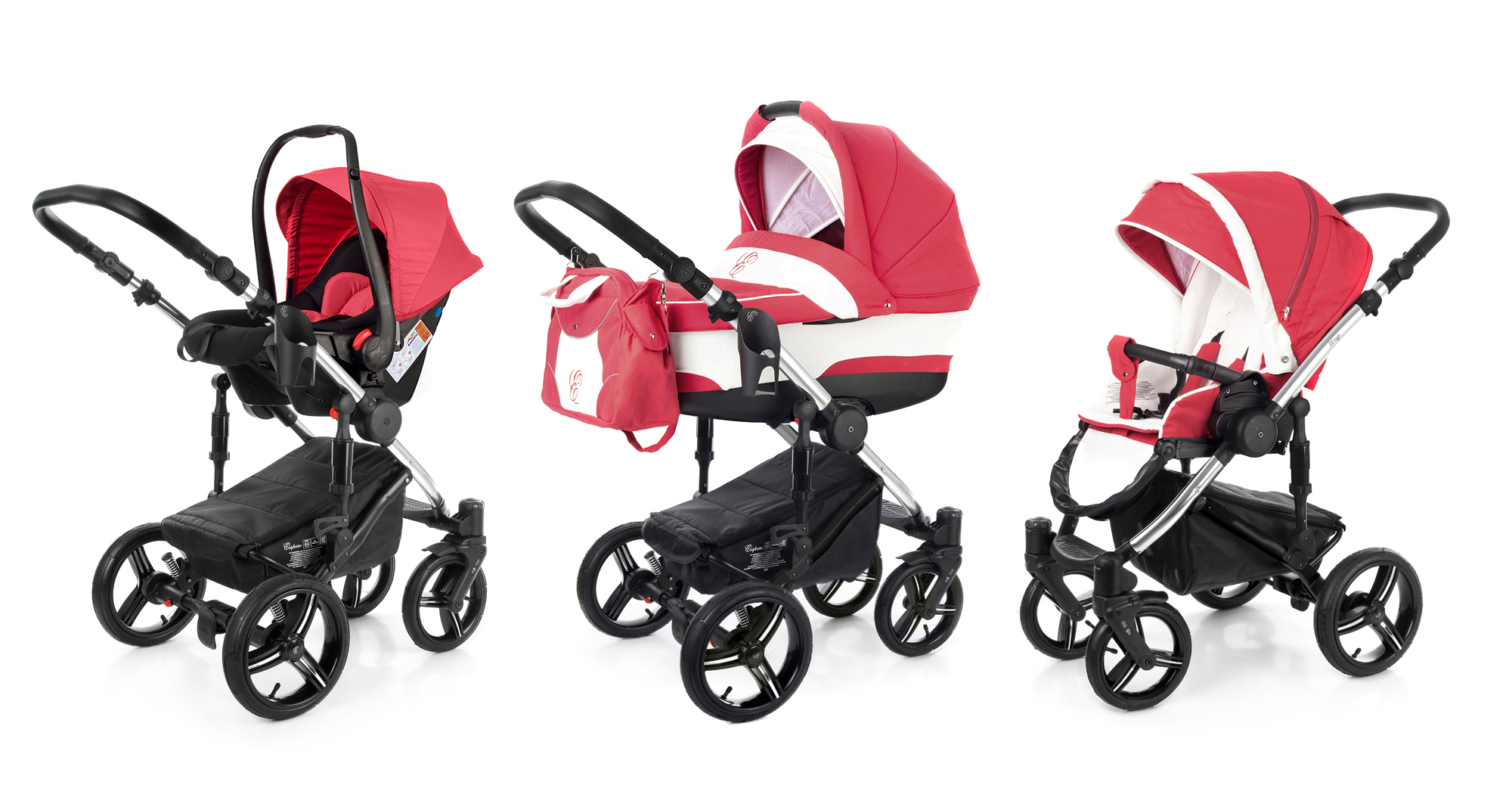Коляска 3 в 1 Esspero Magic (шасси Chrome) Red Lux