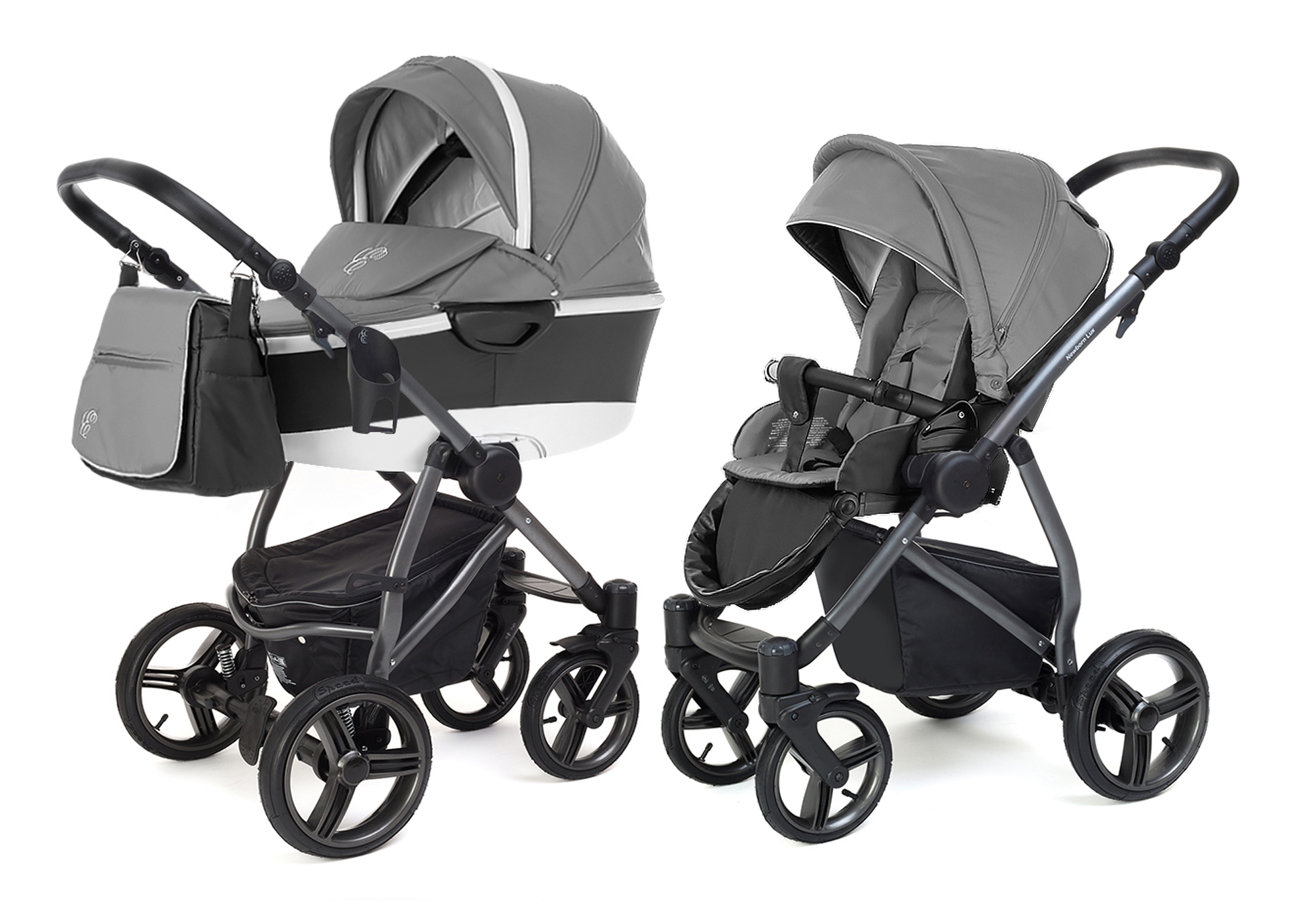 Коляска 2 в 1 Esspero Newborn Lux Alu (шасси Graphite) Grey