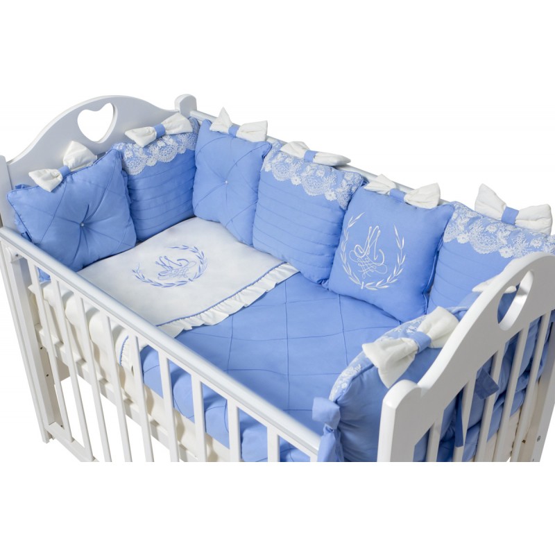 Бортики в кроватку Ma Licorne Luxe Bleu (Голубой)