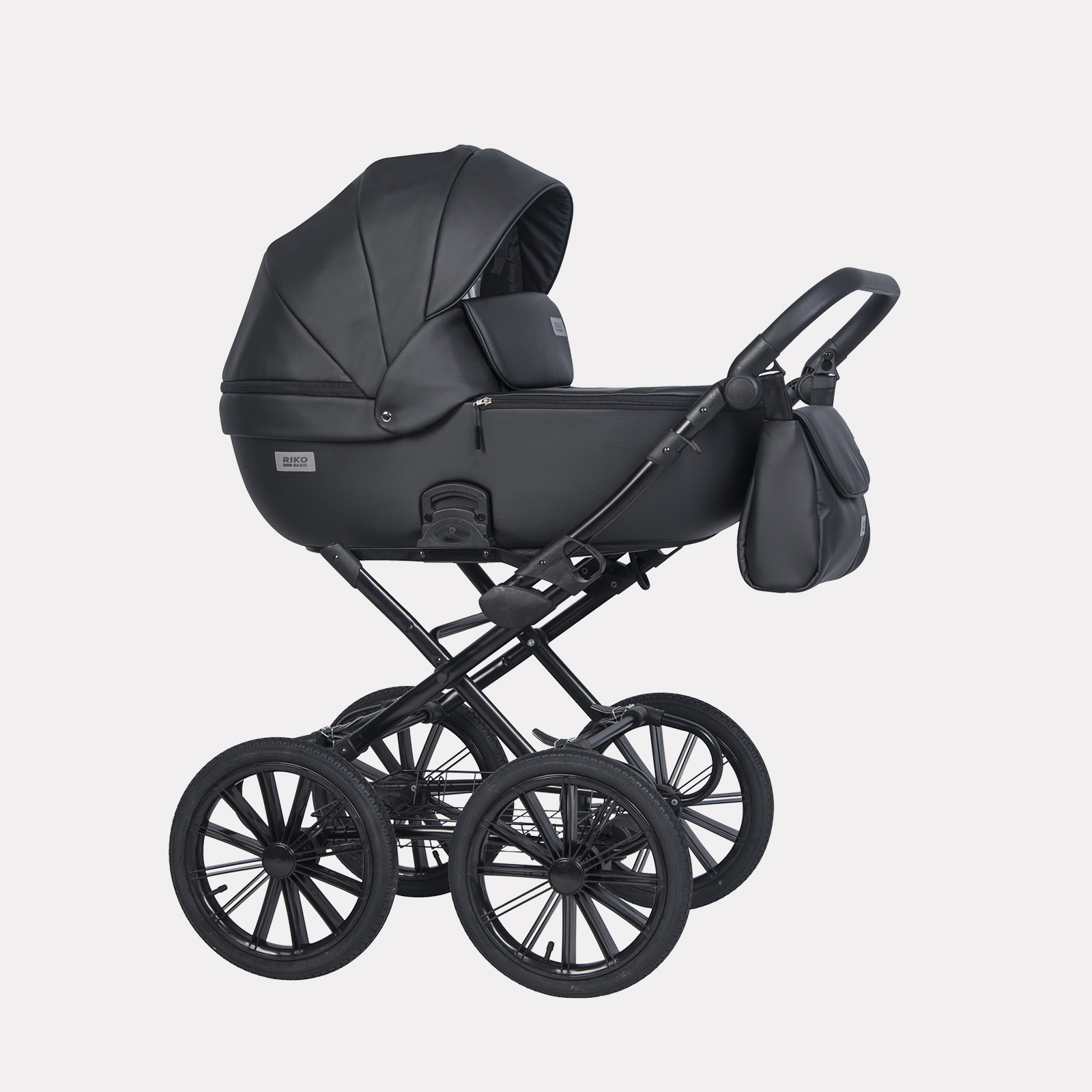 Коляска 2 в 1 RIKO BASIC MONTANA ECCO Prestige 12 Black (черный)