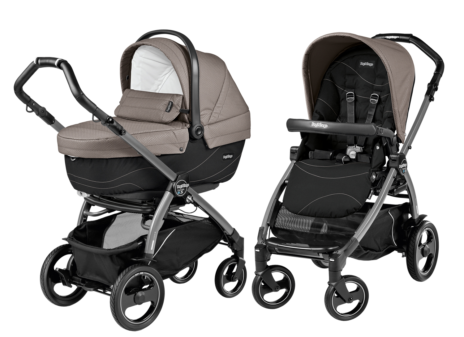 Коляска 2 в 1 Peg Perego Book 51 S XL Modular (шасси Jet) Bloom Beige