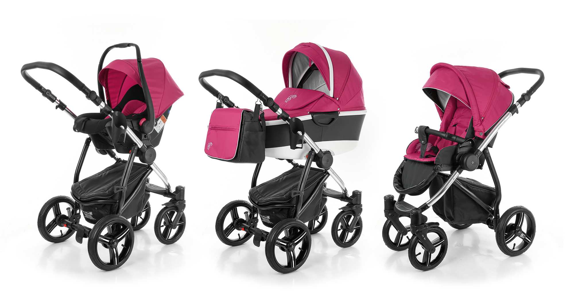 Коляска 3 в 1 Esspero Newborn Lux Alu (шасси Chrome) Camellia