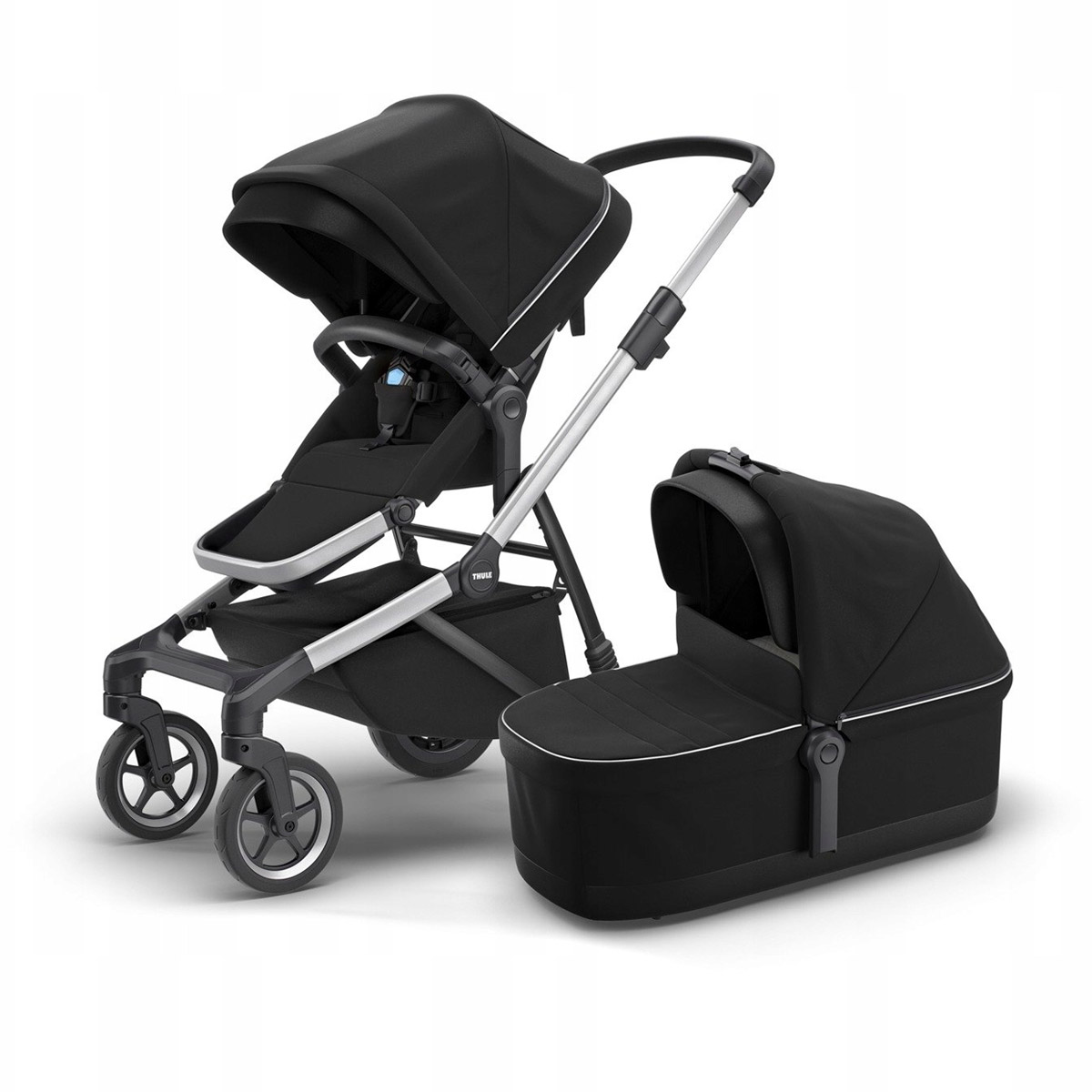 Коляска 2 в 1 Thule Sleek + Bassin Midnight Black