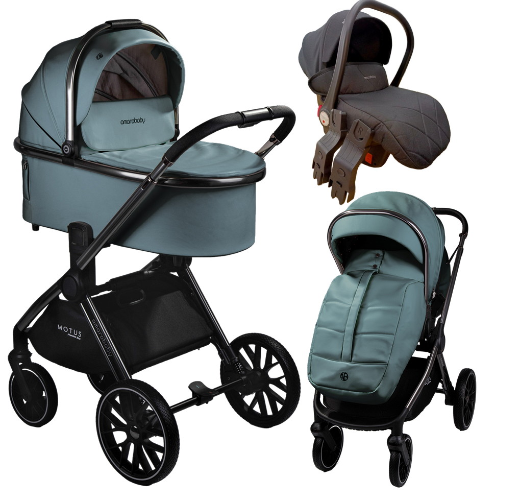Коляска 3 в 1 Amarobaby Motus Premium Ecco лагуна