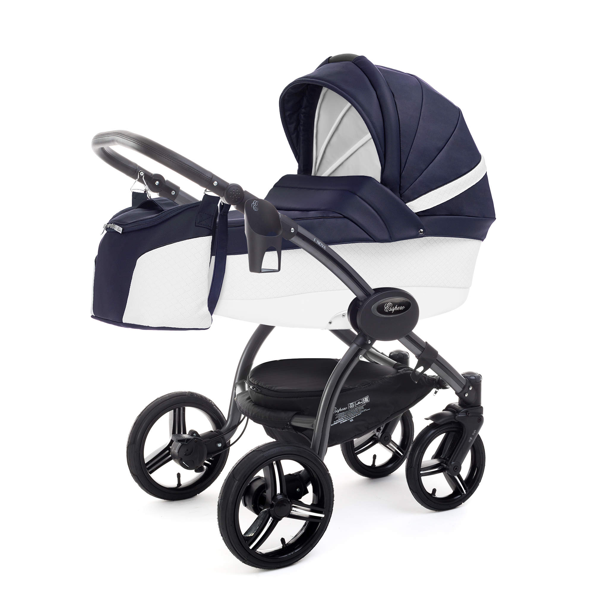 Коляска для новорожденных Esspero Grand I-Nova (шасси Graphite) Nappa Navy