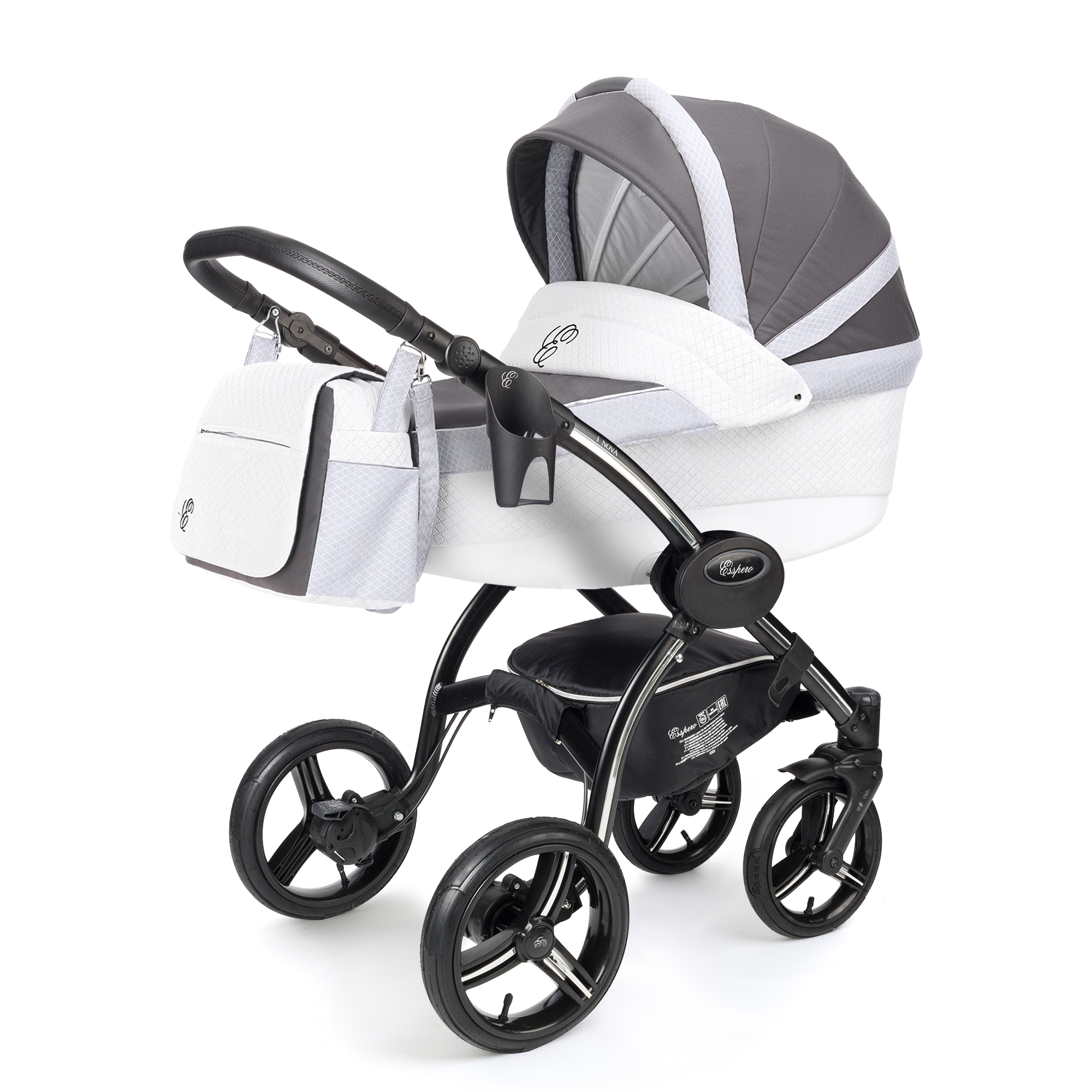 Коляска для новорожденных Esspero Grand I-Nova (шасси Black) Royal Light Grey