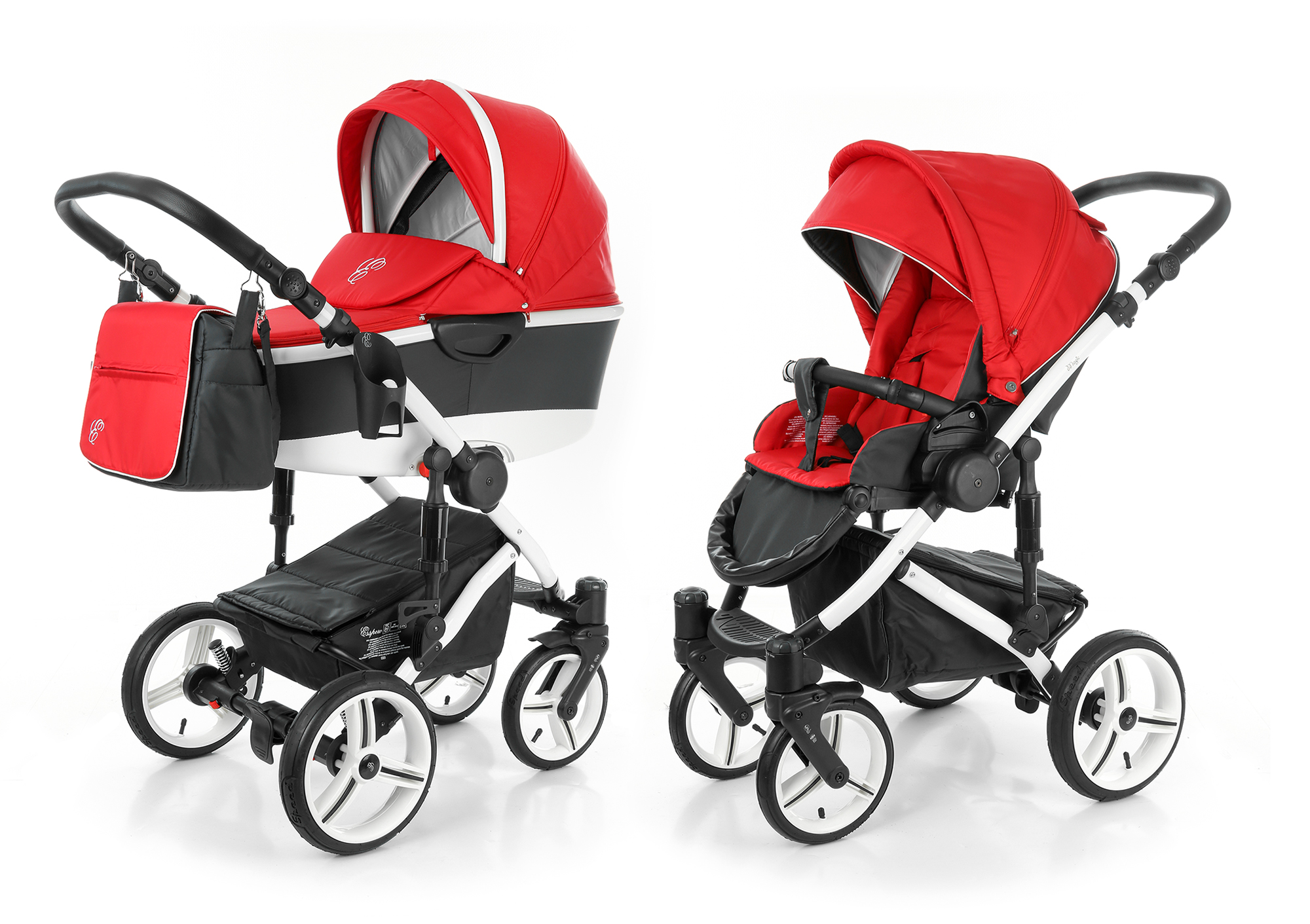 Коляска 2 в 1 Esspero Magic Alu (шасси White) Red