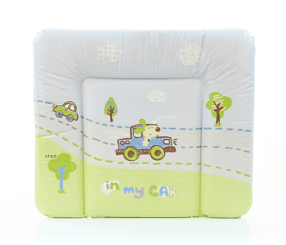 Пеленальный матрас мягкий Ceba Baby 70х85 In My Car Blue Green