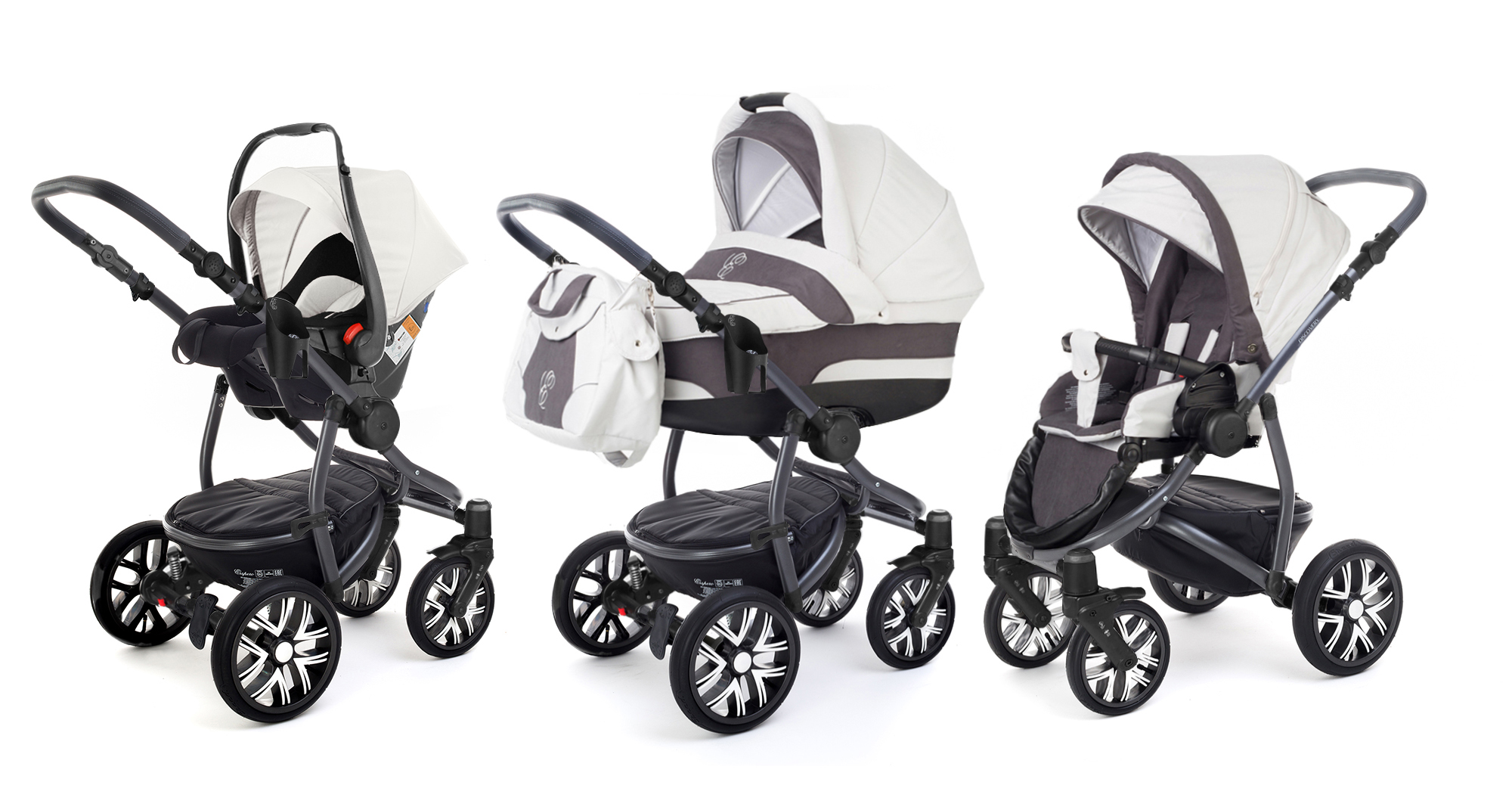Коляска 3 в 1 Esspero Discovery (шасси Graphite) Grey