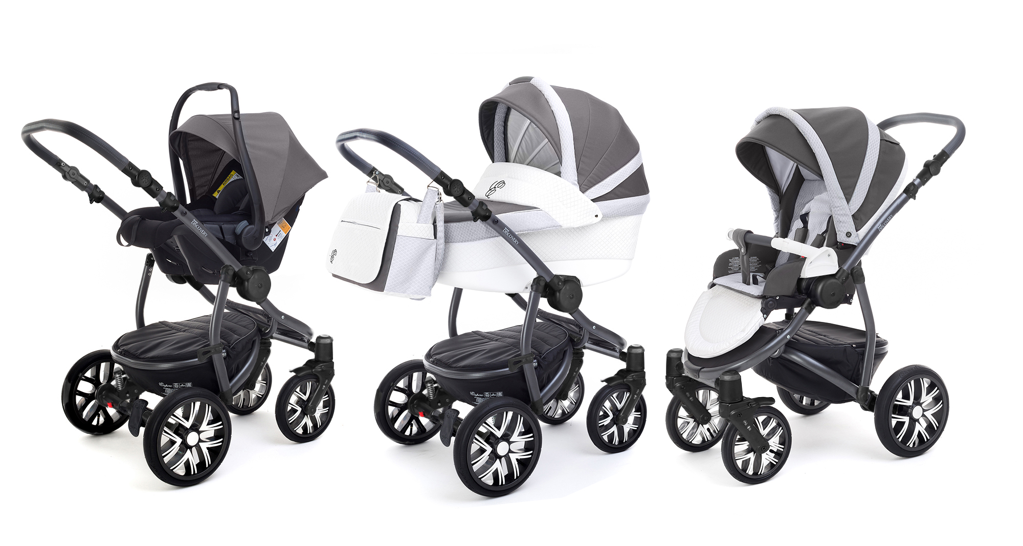 Коляска 3 в 1 Esspero Grand Discovery (шасси Graphite) Royal Light Grey