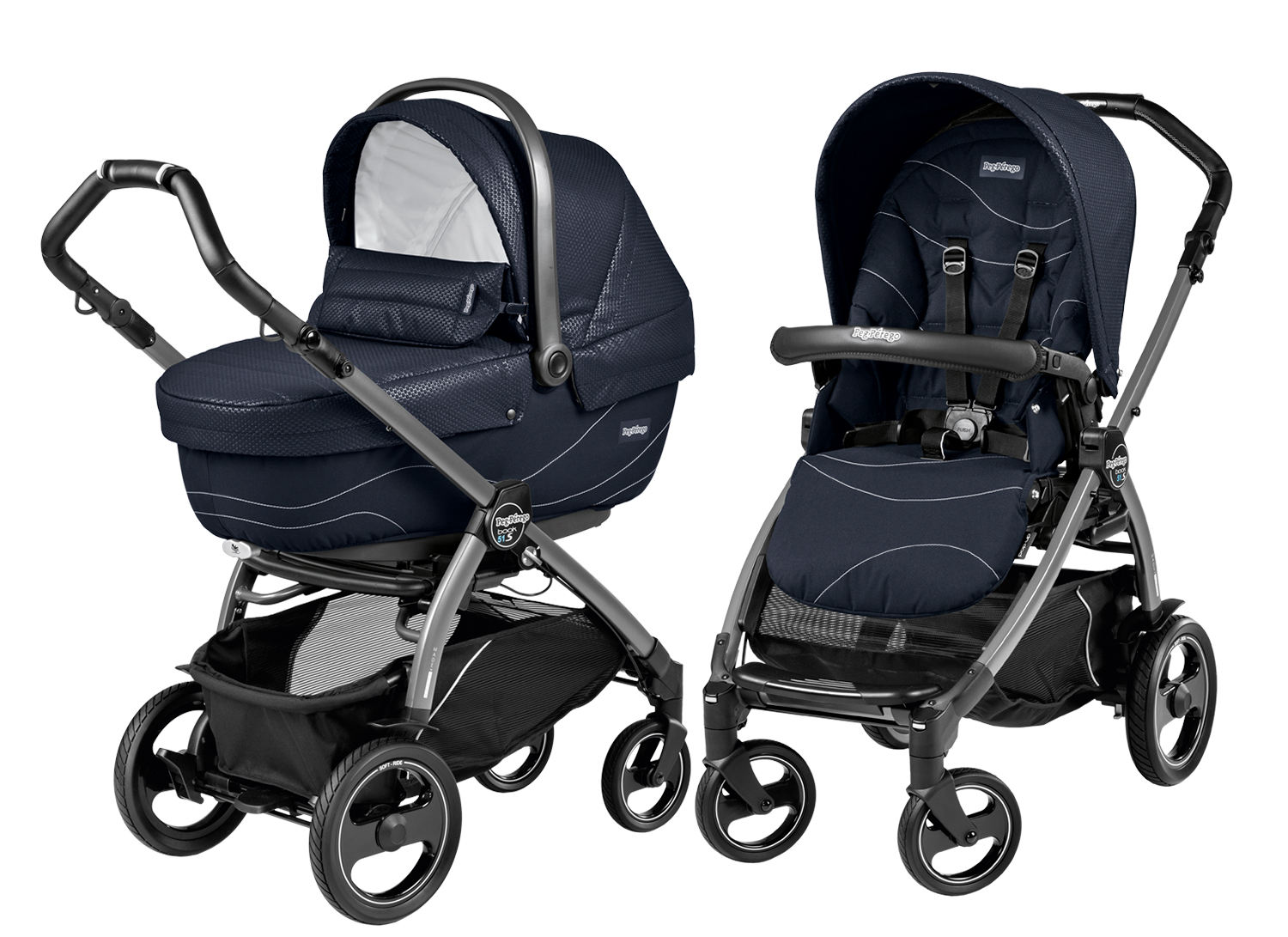 Коляска 2 в 1 Peg Perego Book 51 S XL Modular (шасси Jet) Bloom Navy
