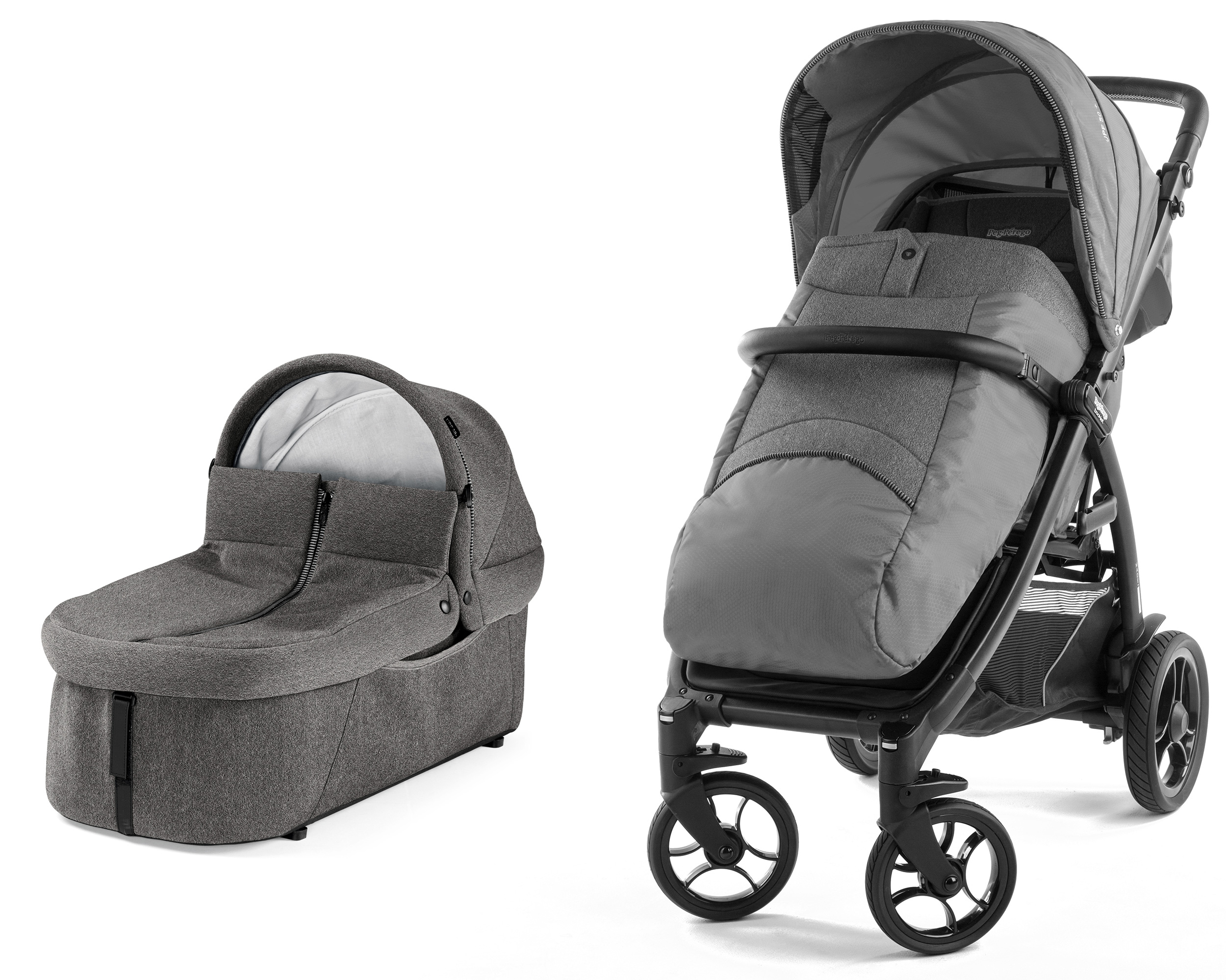 Коляска 2 в 1 Peg Perego Booklet Porte Enfant 50S Vibes Grey