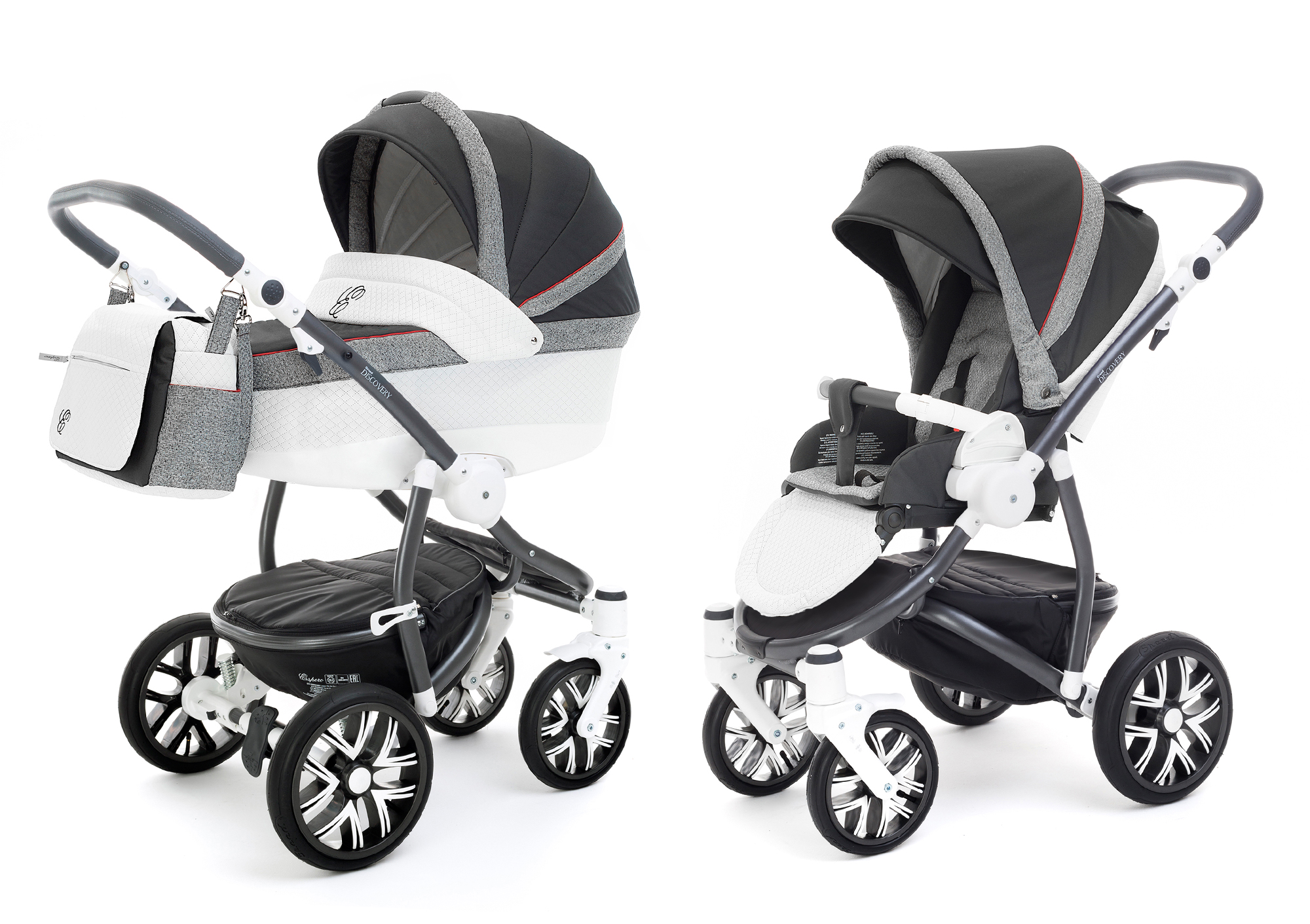 Коляска 2 в 1 Esspero Grand Discovery (шасси Graphite White) Royal Grey