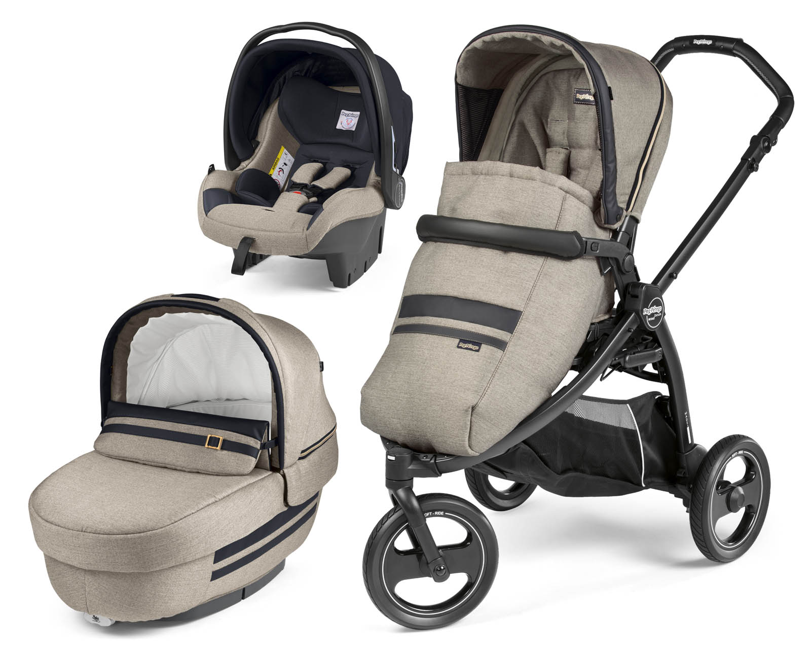 Коляска 3 в 1 Peg Perego Book Scout Elite Modular System Luxe Ecru
