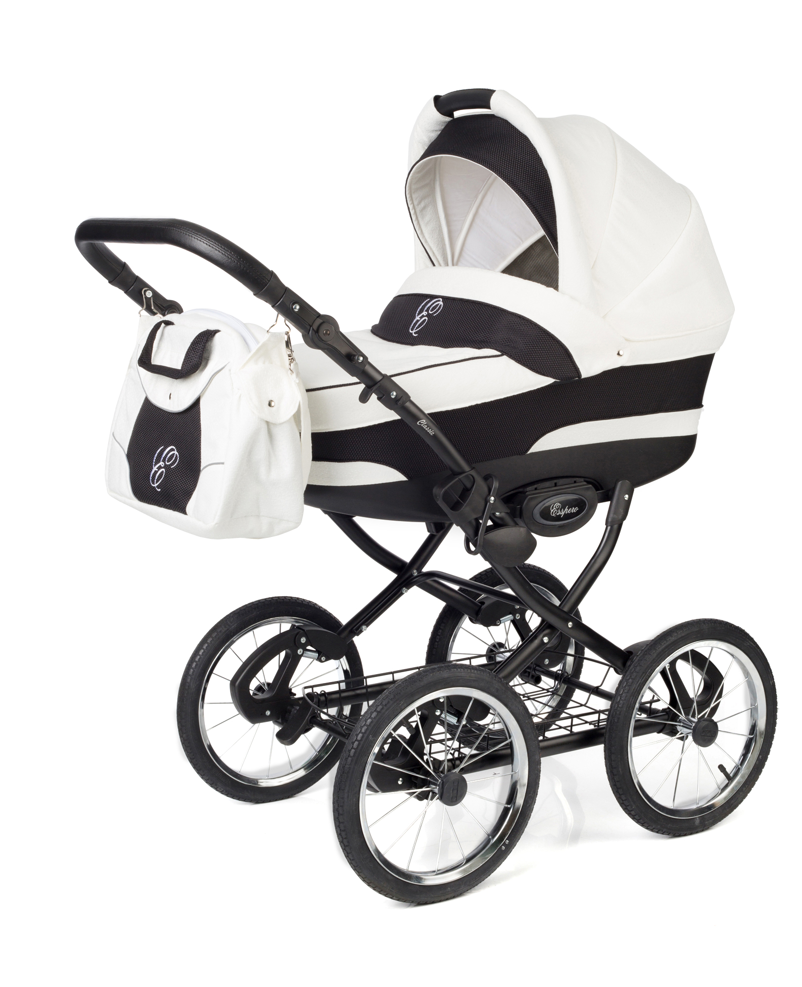 Коляска для новорожденных Esspero Classic (шасси Black) White