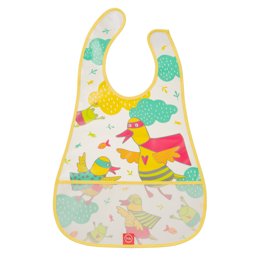 Нагрудник на липучке Happy Baby yellow (duck)