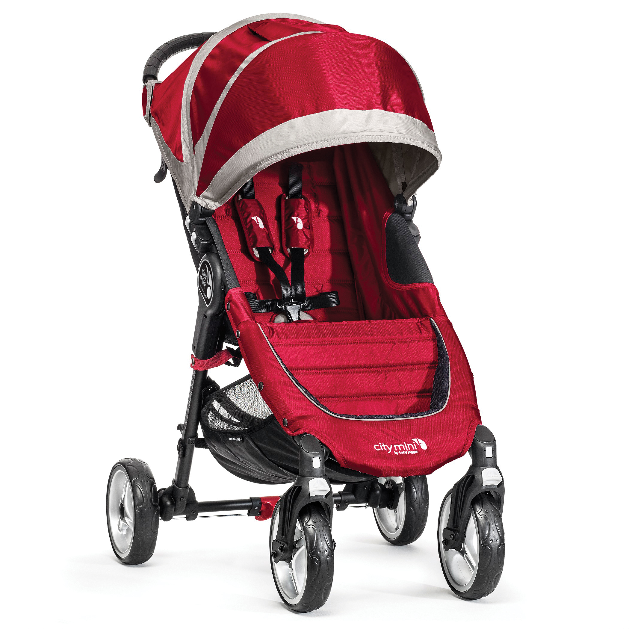 Прогулочная коляска Baby Jogger City Mini Single 4Weel красно-черный