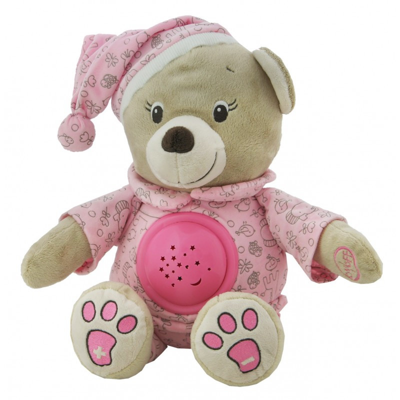 Игрушка Baby Mix Мишка с музыкой и ночником Розовый